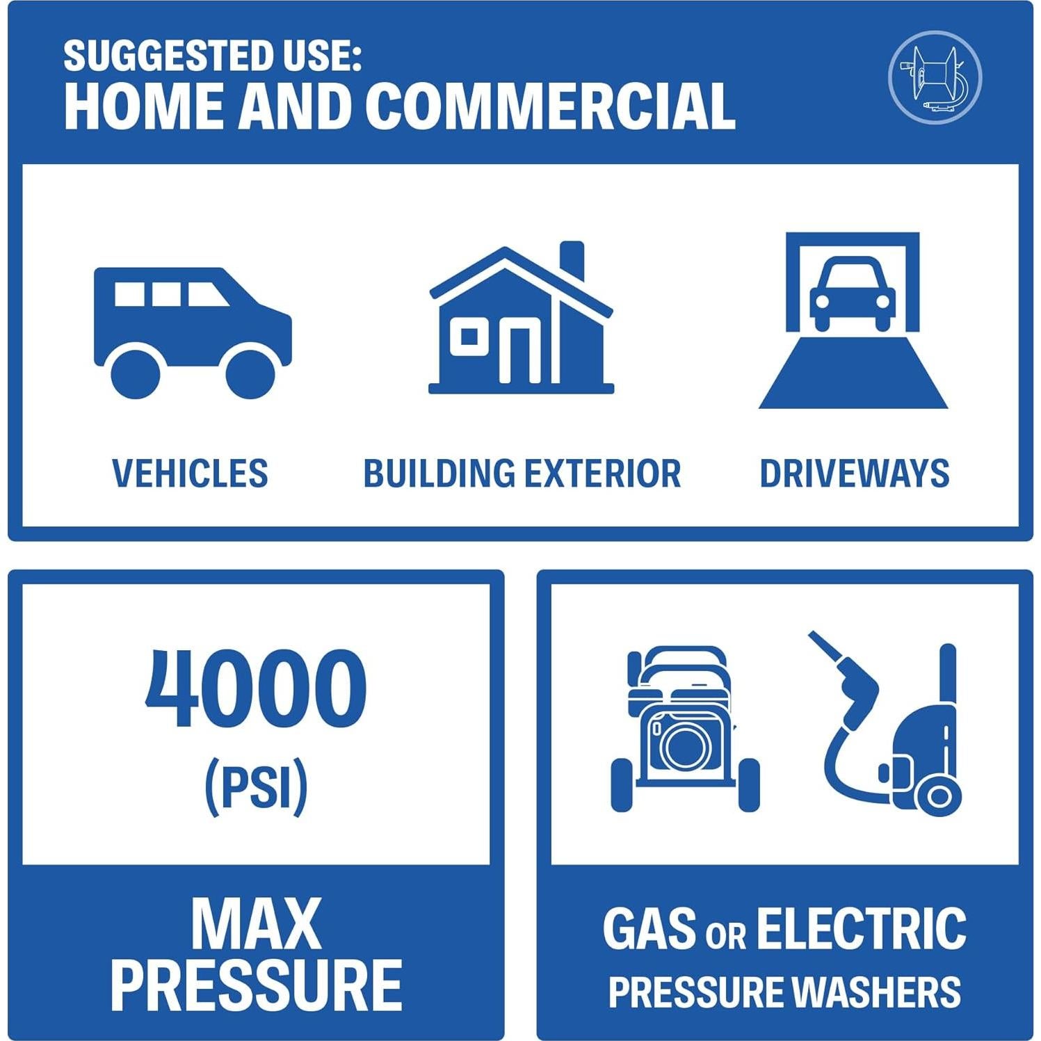 Carrete de Manguera de Presión Essential Washer 15 m con Accesorios