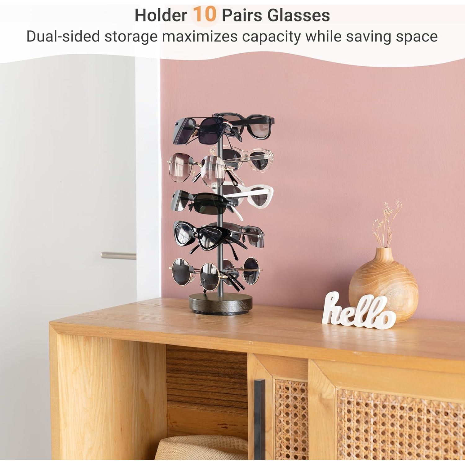 Organizador de Gafas de Sol Rotativo Mkono 360° Negro - 10 Pares