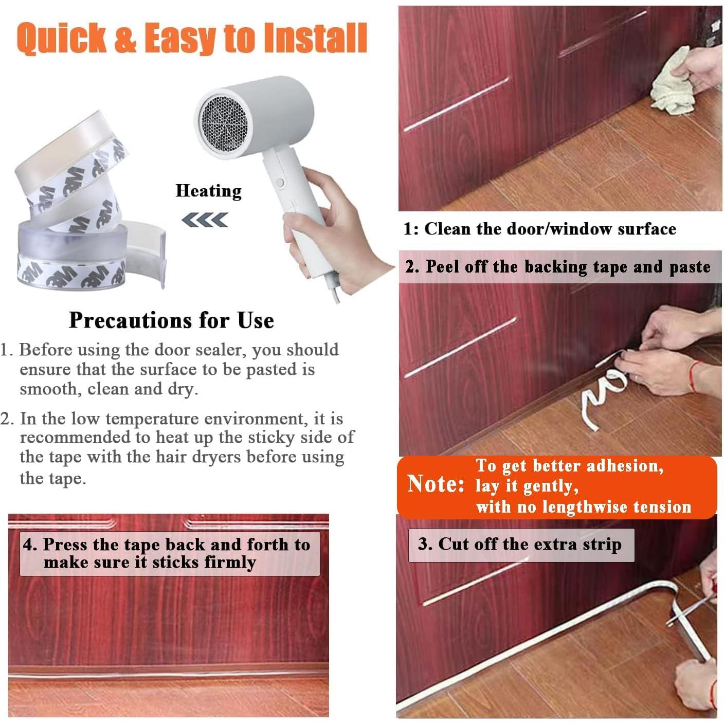 Tira de Sellado de Silicona Dstorelhp 5m 35mm para Puertas y Ventanas