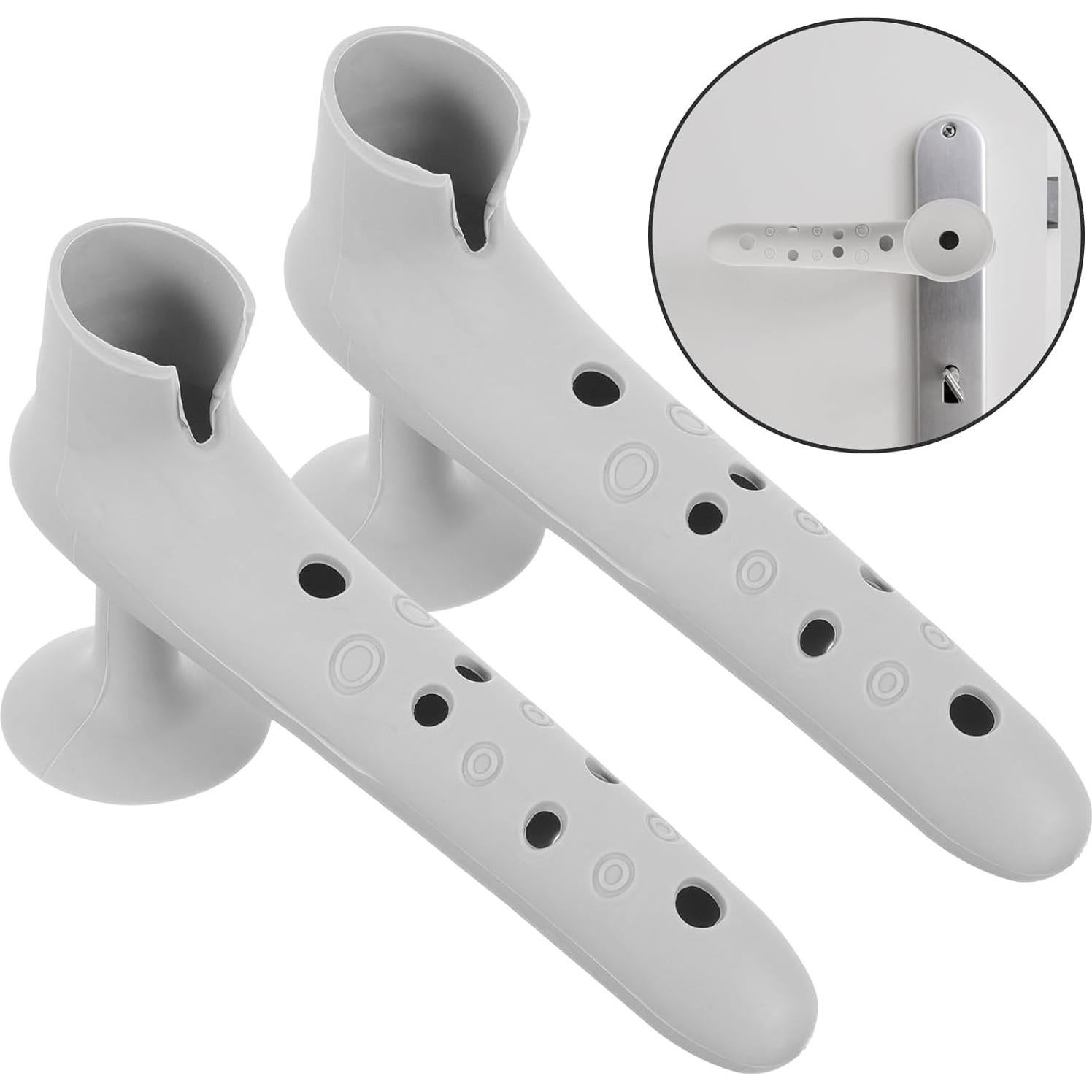 Cubiertas de Mango de Puerta LALAFINA Silicona Gris 15x9.5cm