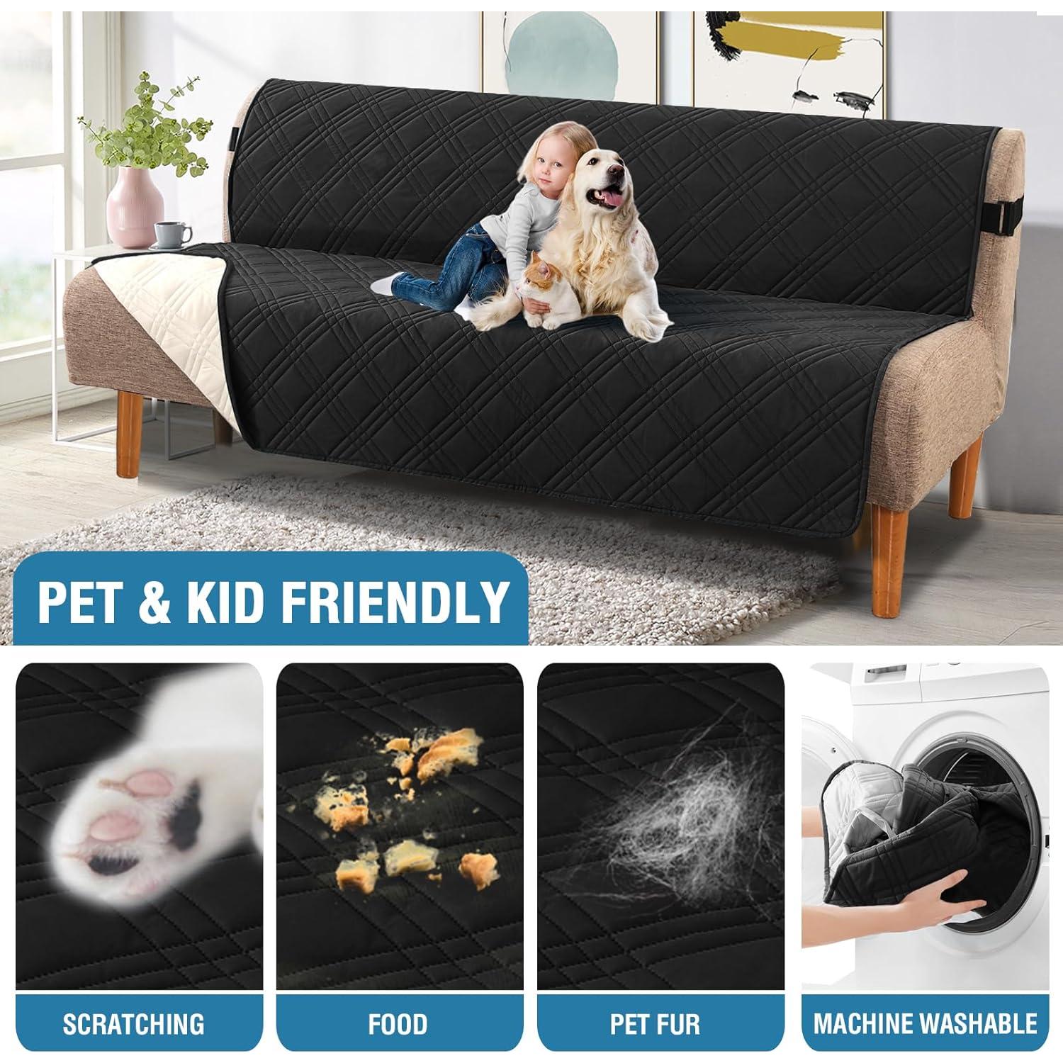 Funda de Futón H.VERSAILTEX 100% Impermeable Negro/Beige