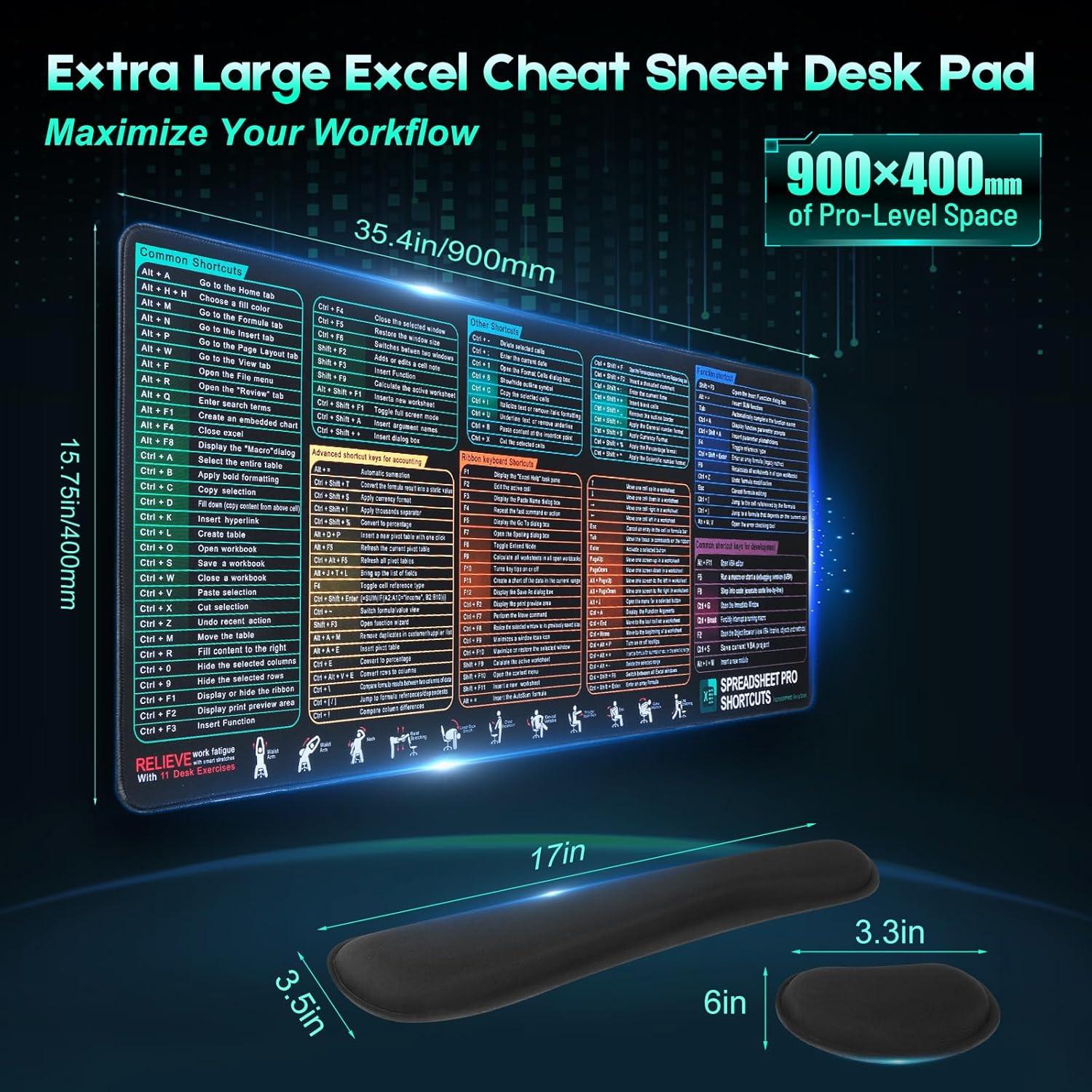 Juego de Alfombrillas de Ratón PFTGFT XXL Ergonómica 3 Piezas