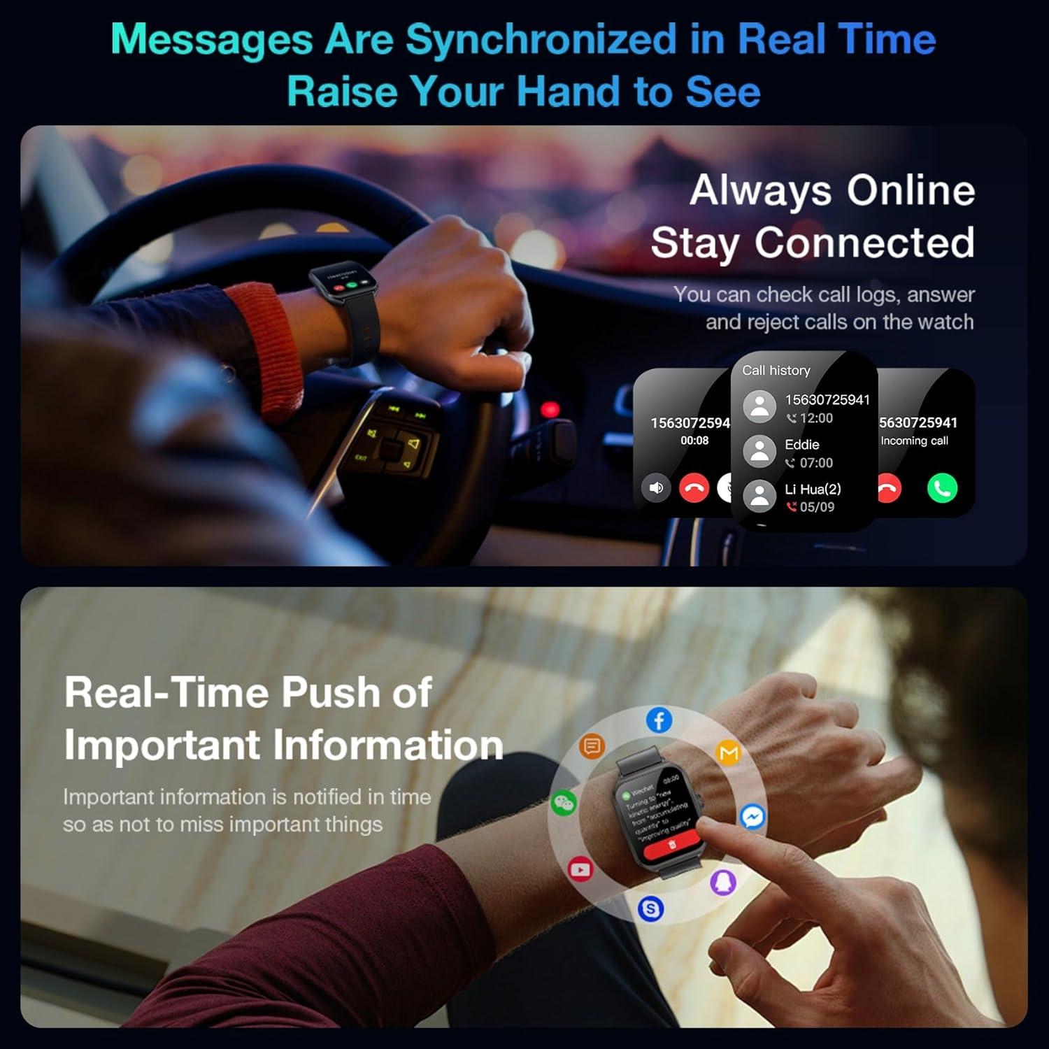 Reloj Inteligente AOLON Curve 2 HD 1.83" Negro, IP67, 120 Modos