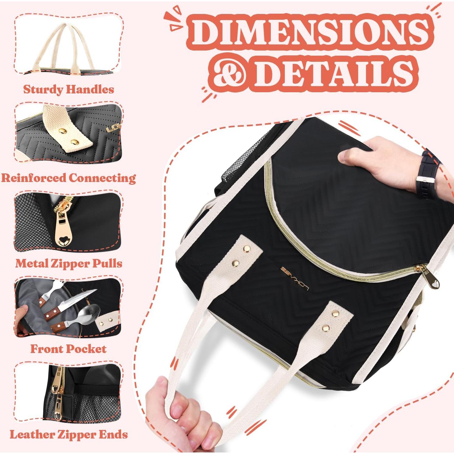 Bolsa de Almuerzo Térmica LOKASS Negra 11.81L Impermeable