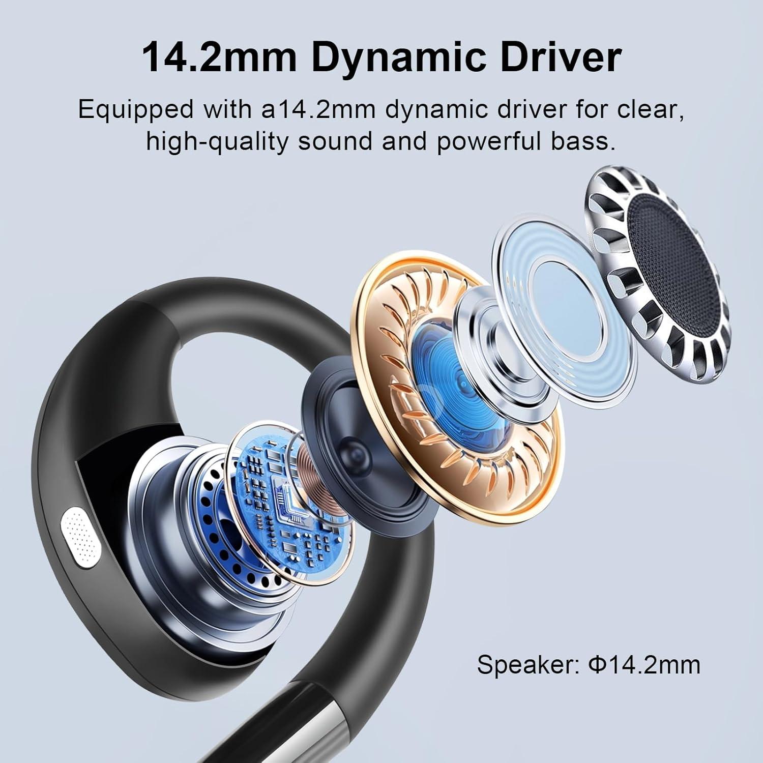 Auriculares Inalámbricos Psadhi J500 Plus, Bluetooth 5.4, Resistente al Agua IPX5