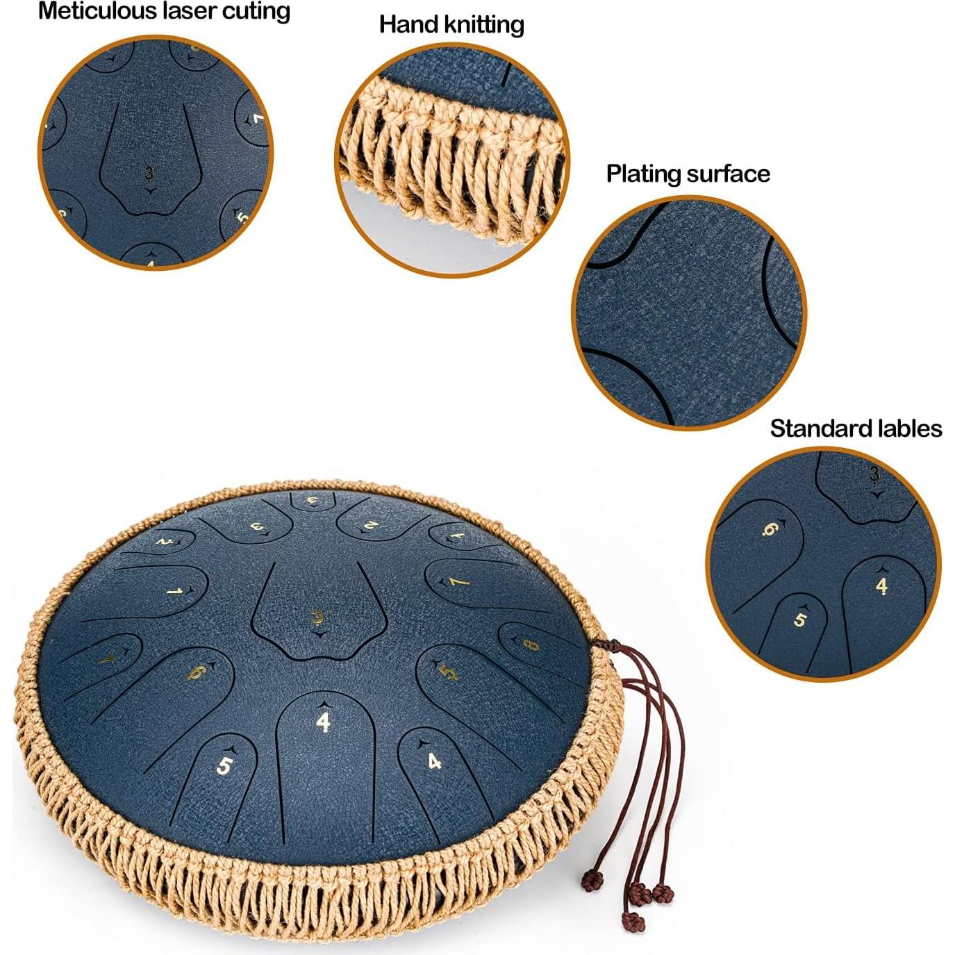 Tambor de Lengua de Acero ChunFeng 35.5 cm 15 Notas Azul