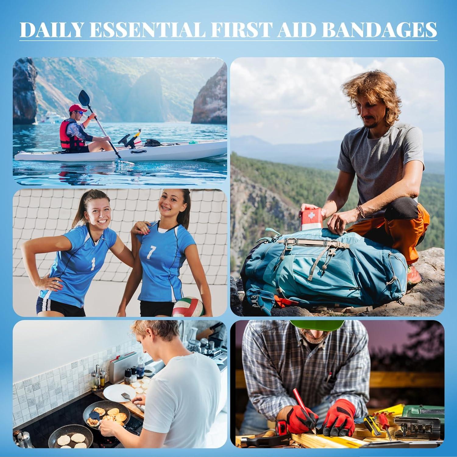 300 Vendajes Adhesivos Estériles Geiserailie Variados para Primeros Auxilios