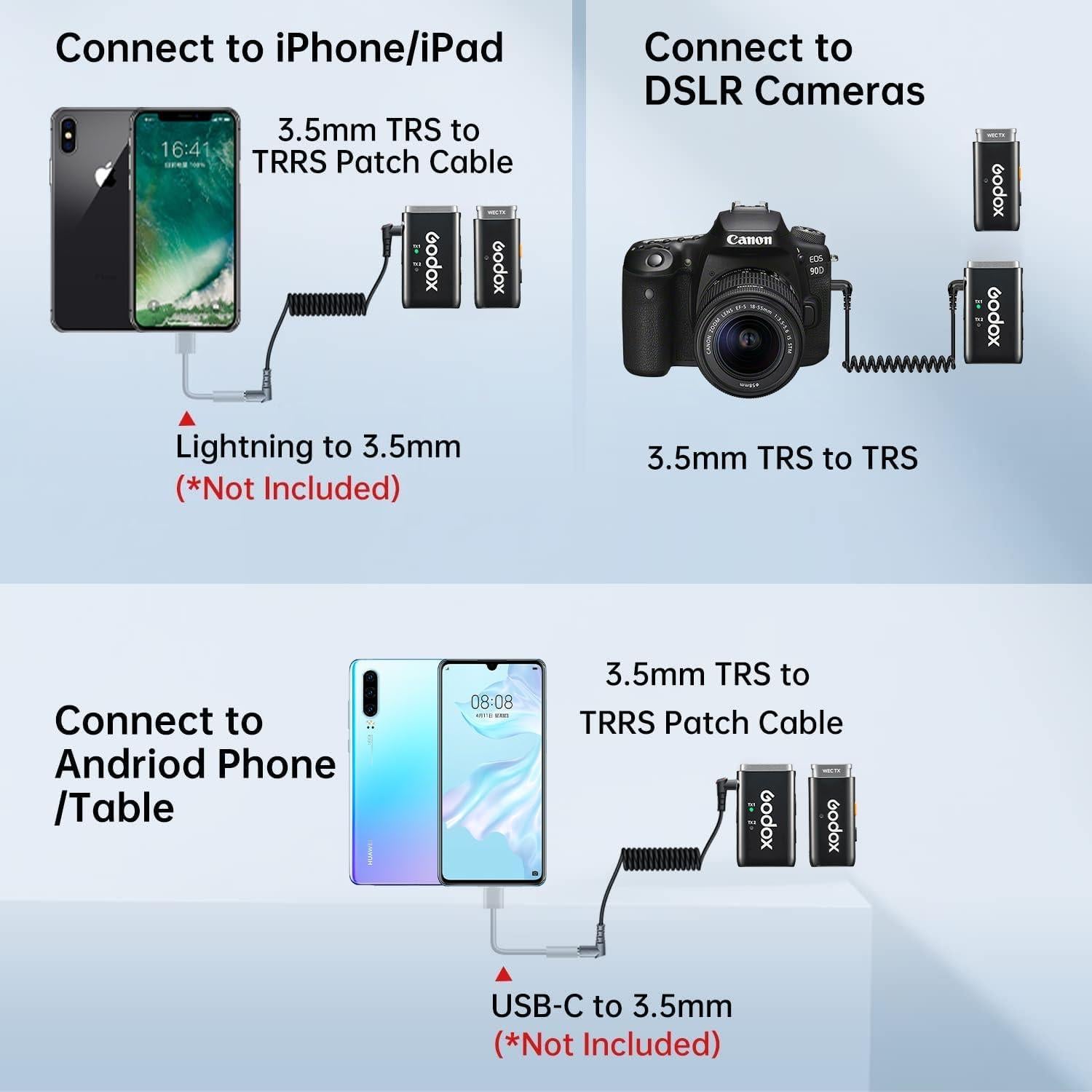 Micrófono Inalámbrico GODOX WEC Kit1 Lavalier 200m 8h Batería