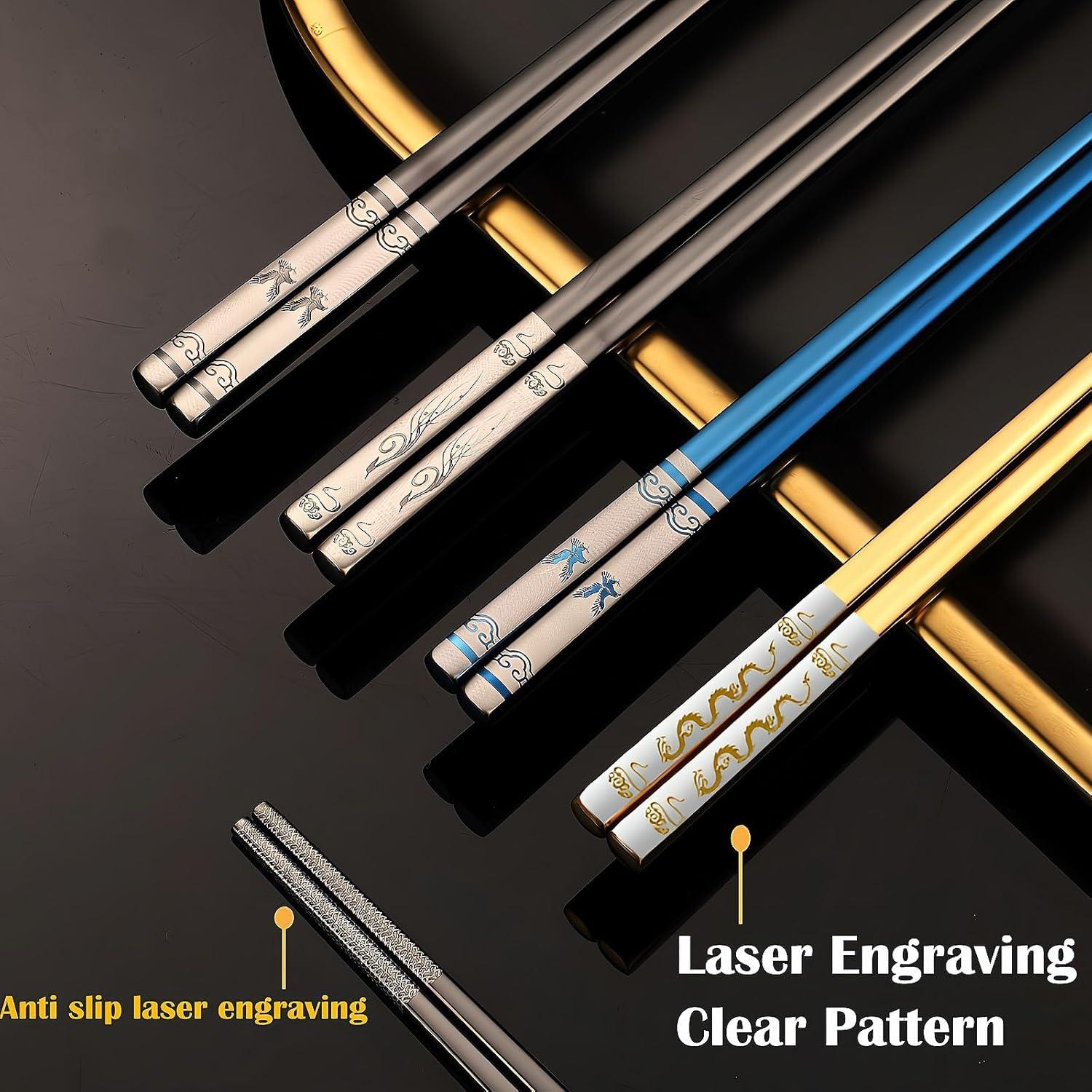 Palillos Portátiles de Acero Inoxidable ITXIYC con Estuche 21.1 cm