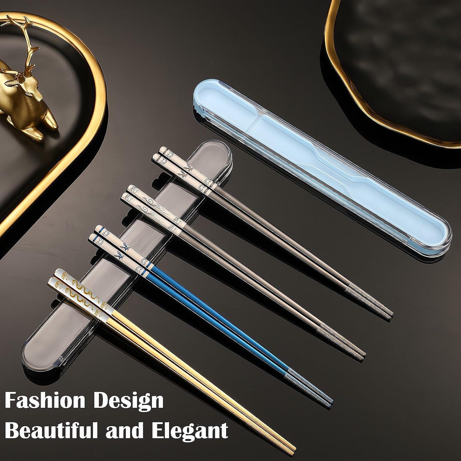 Palillos Portátiles de Acero Inoxidable ITXIYC con Estuche 21.1 cm