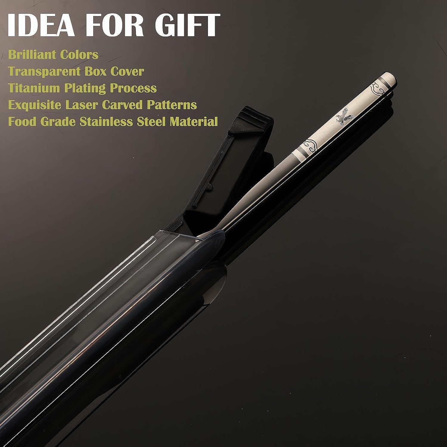 Palillos Portátiles de Acero Inoxidable ITXIYC con Estuche 21.1 cm