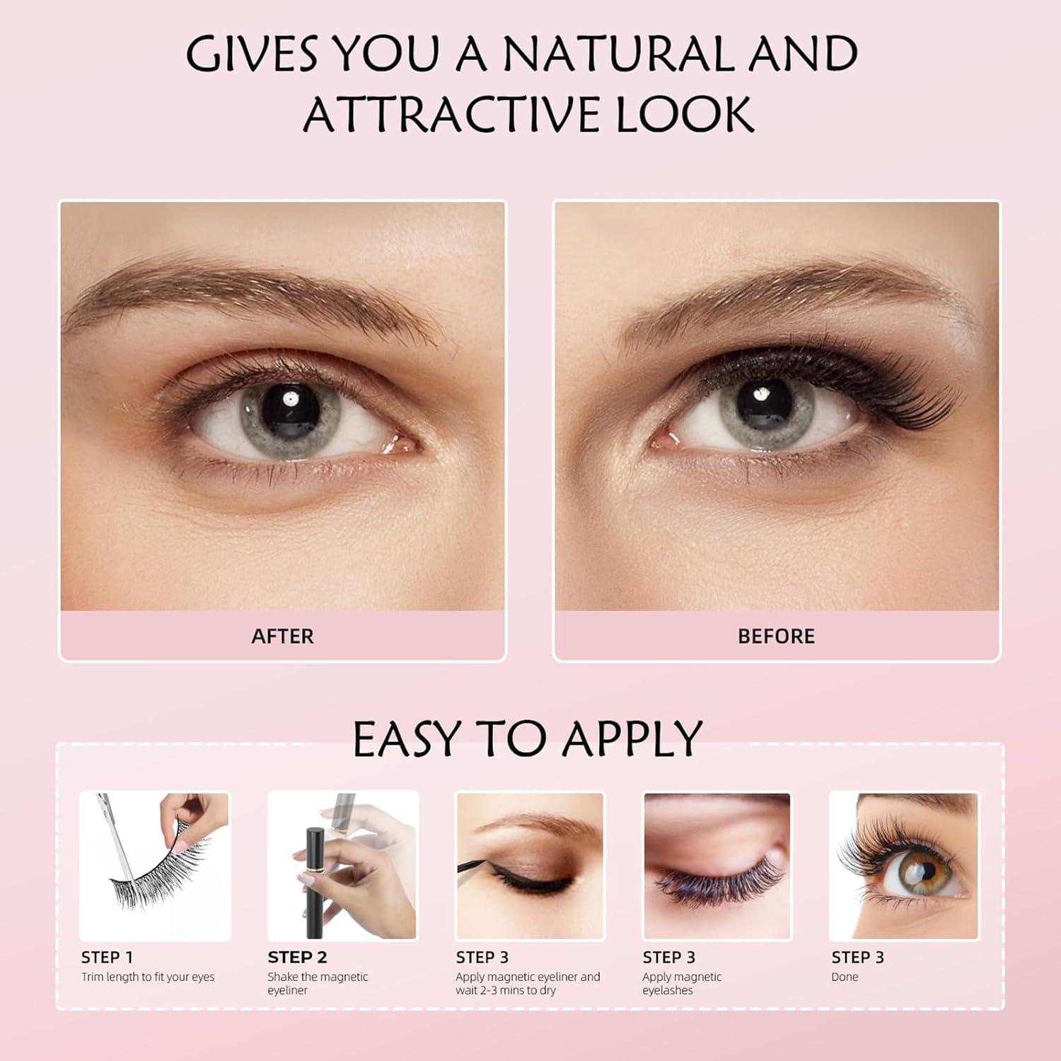 Kit de Pestañas Magnéticas Kistep - 12 Pares Reutilizables