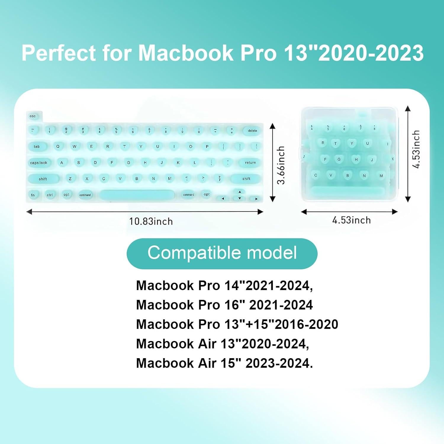 Cubierta de Teclado Silicona Ergonomica Verde para MacBook