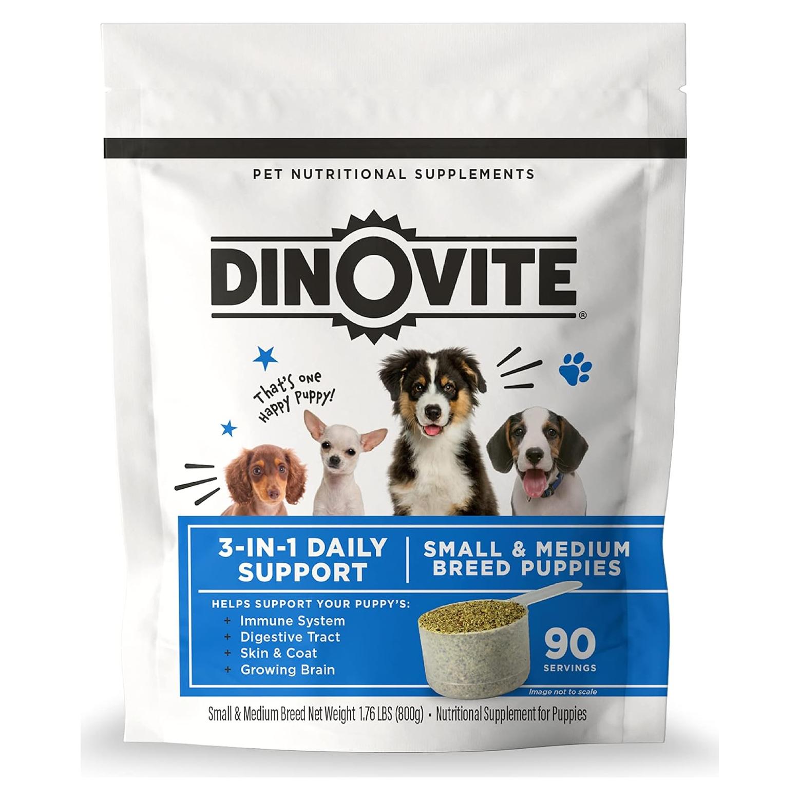 Suplemento Probiotico 3 en 1 Dinovite para Cachorros 90 Días