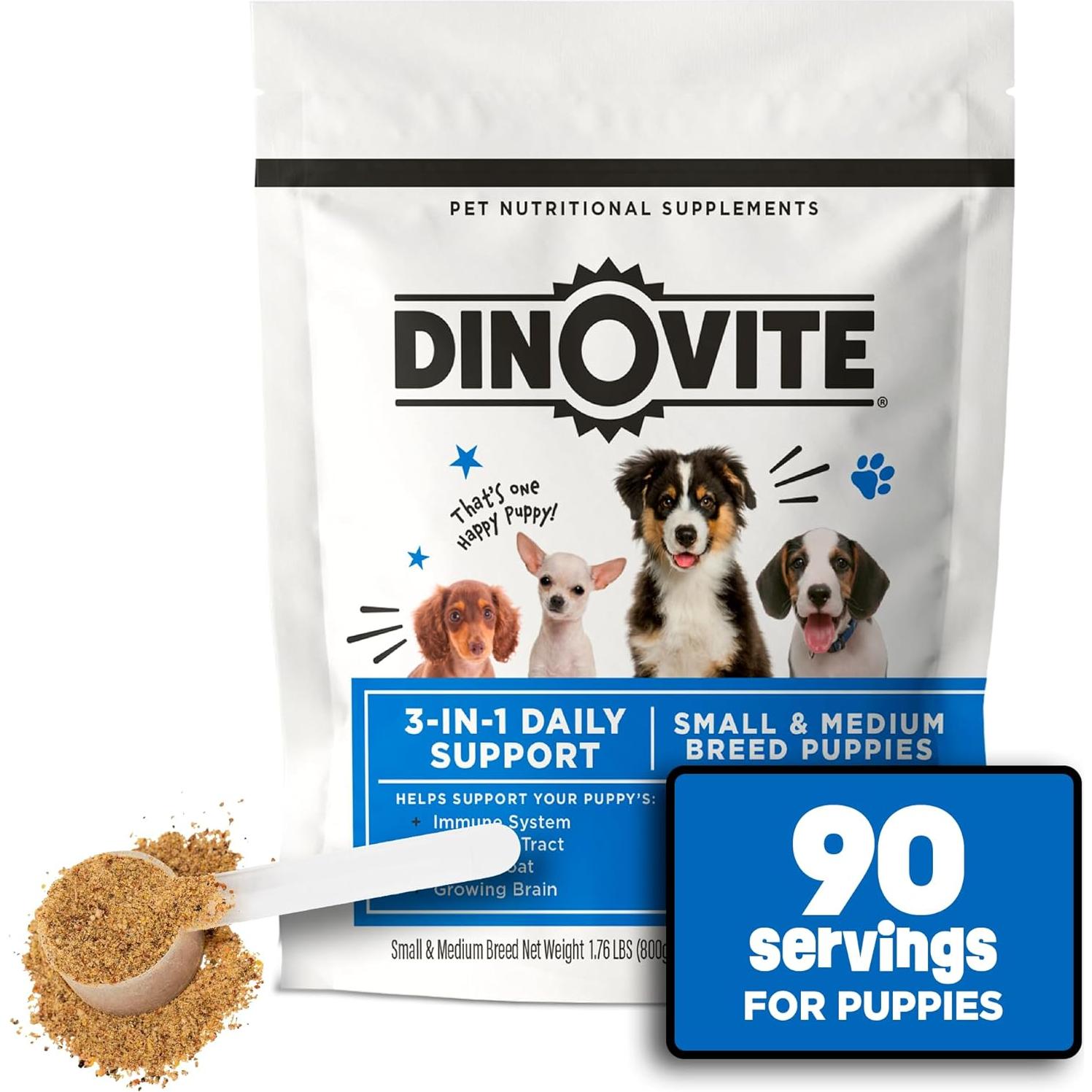 Suplemento Probiotico 3 en 1 Dinovite para Cachorros 90 Días