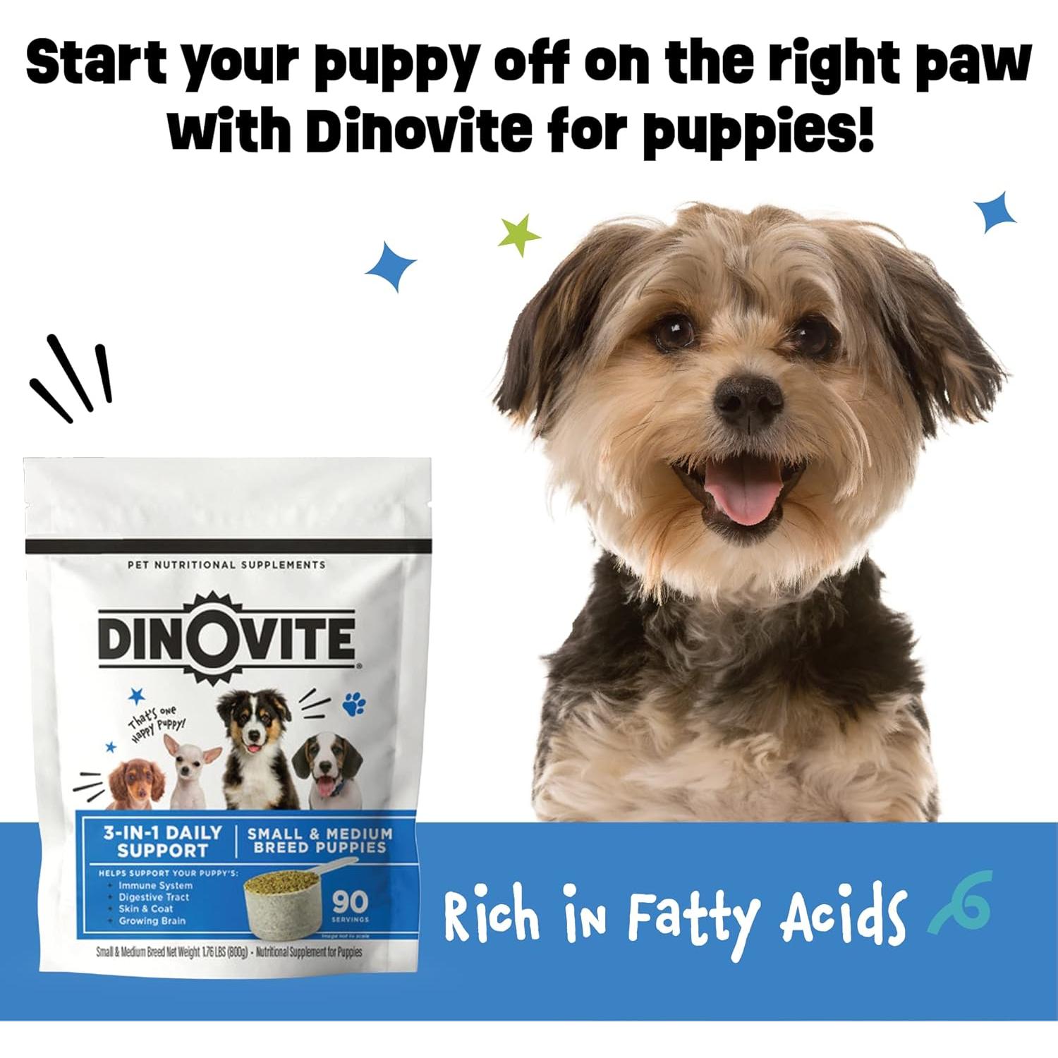 Suplemento Probiotico 3 en 1 Dinovite para Cachorros 90 Días