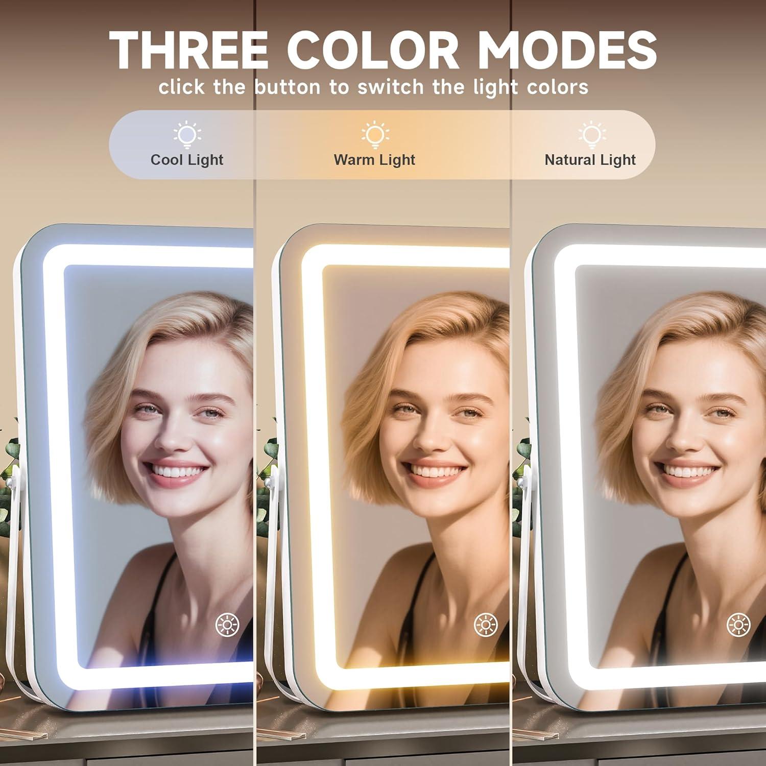 Espejo de Maquillaje LED MINISO 25.4x30.5cm con Altavoz Bluetooth