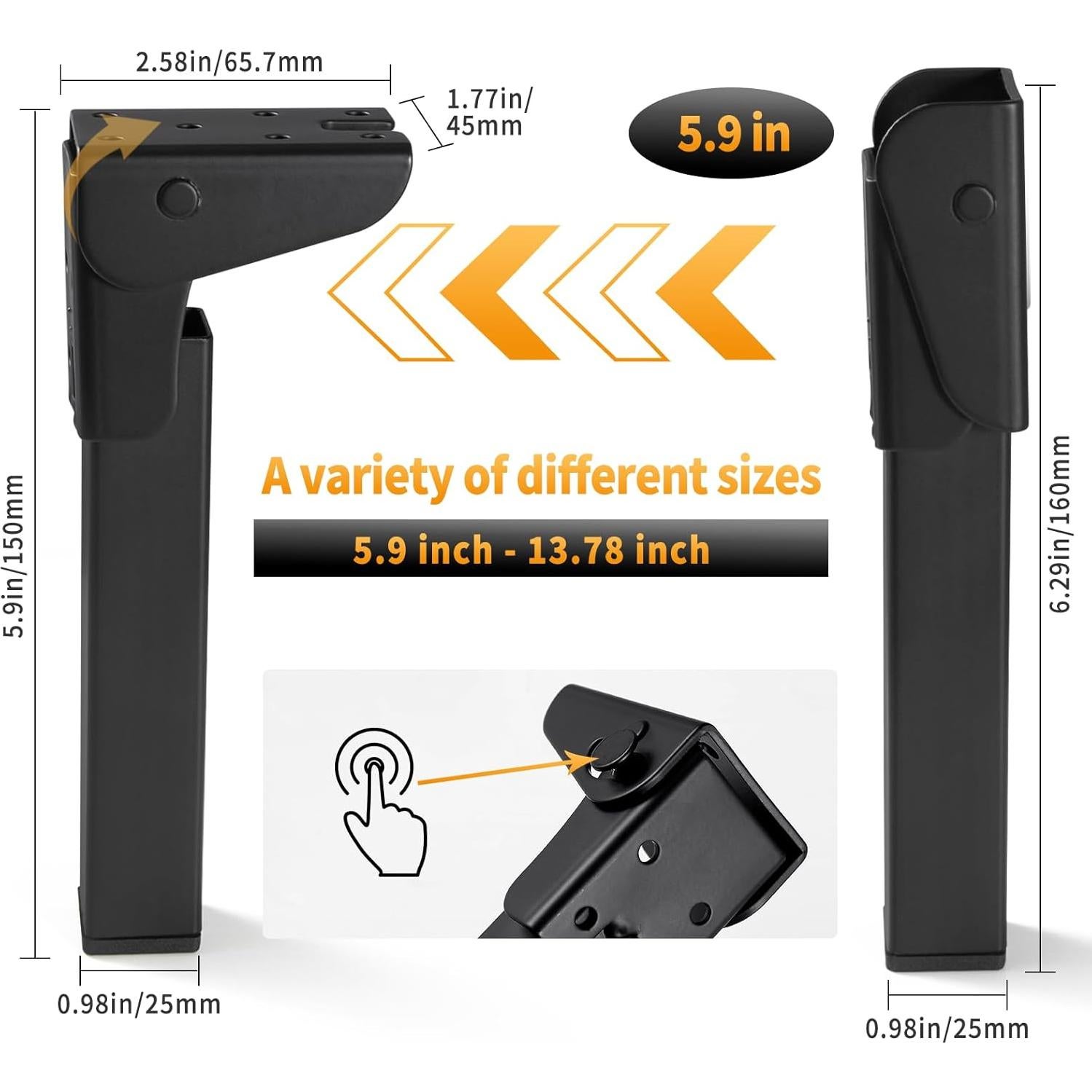 Patas de Mesa Plegables O.HSNYIU 15 cm Alta Resistencia 450 kg