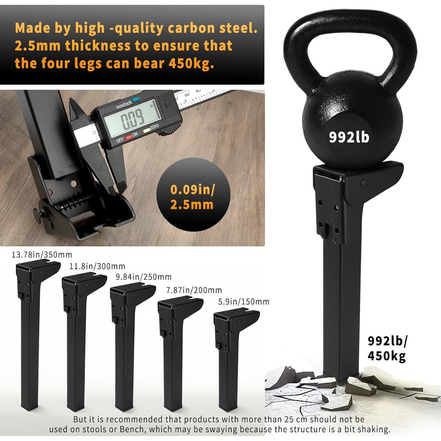 Patas de Mesa Plegables O.HSNYIU 15 cm Alta Resistencia 450 kg