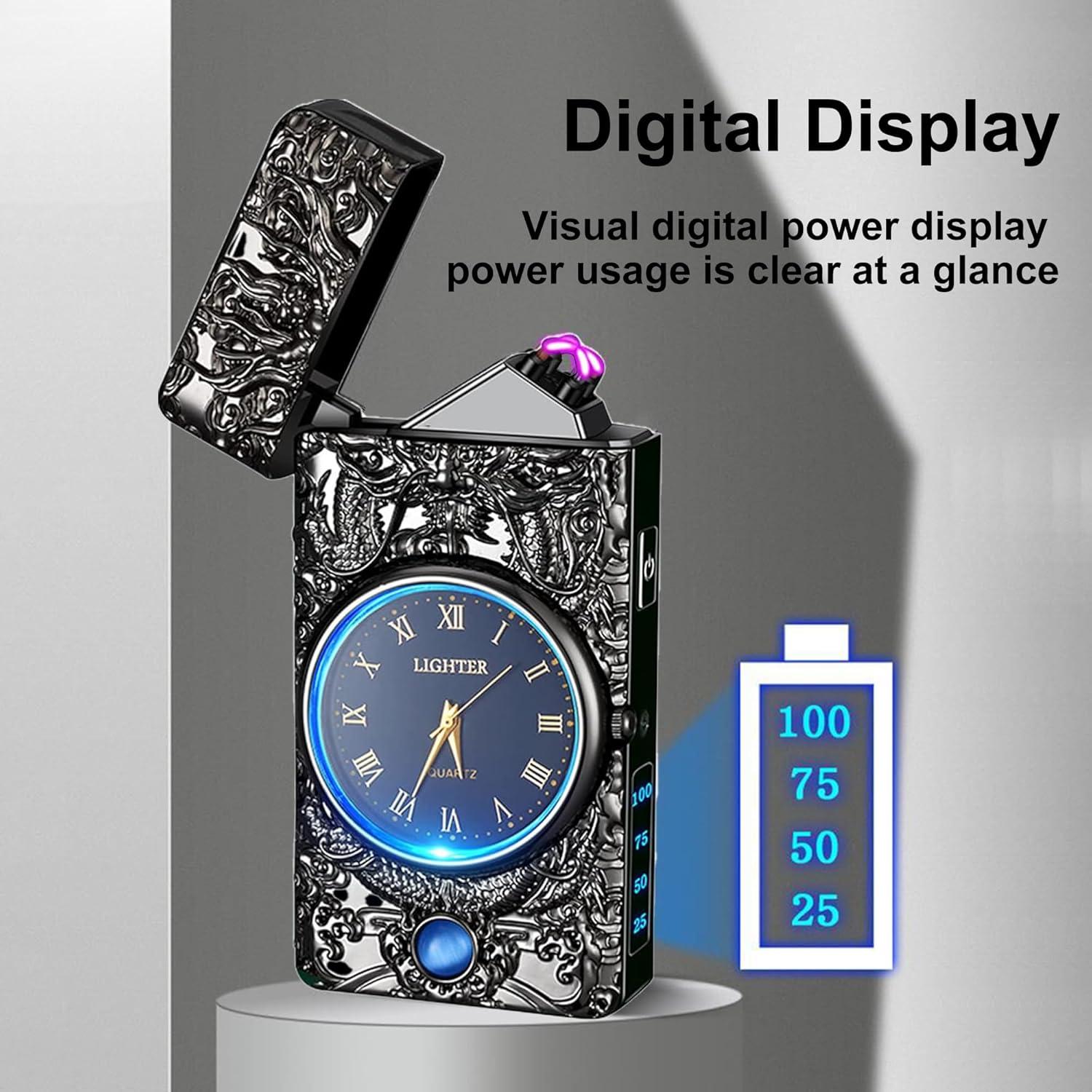 Encendedor Eléctrico Recargable AnmaLabs Dragón Negro con LED