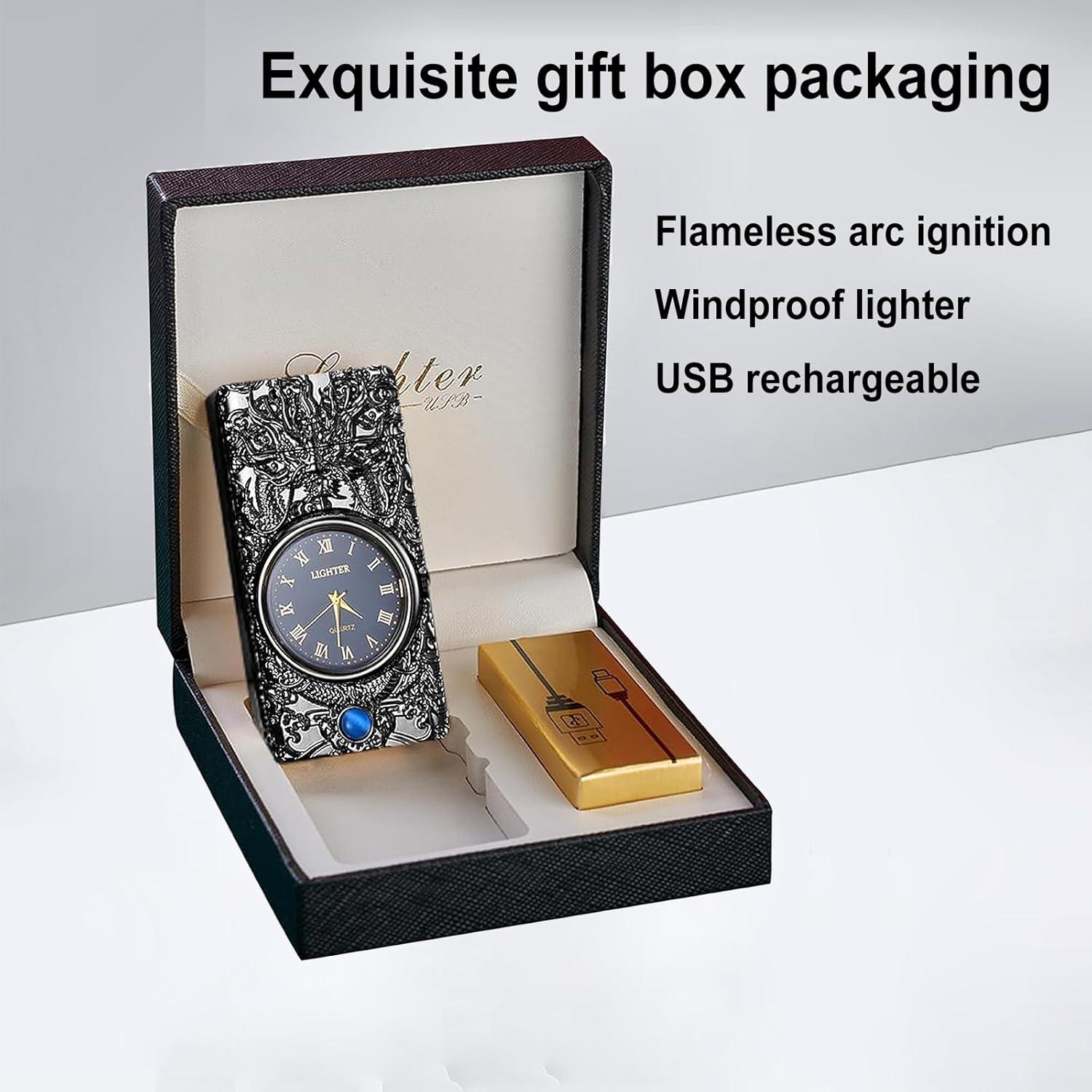 Encendedor Eléctrico Recargable AnmaLabs Dragón Negro con LED