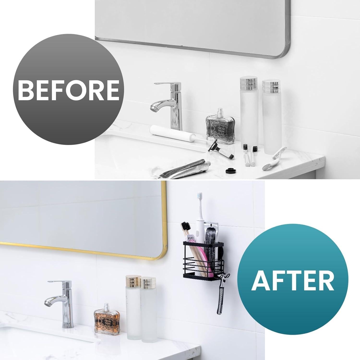 Soporte de Cepillo de Dientes TAILI Negro Acero Inoxidable