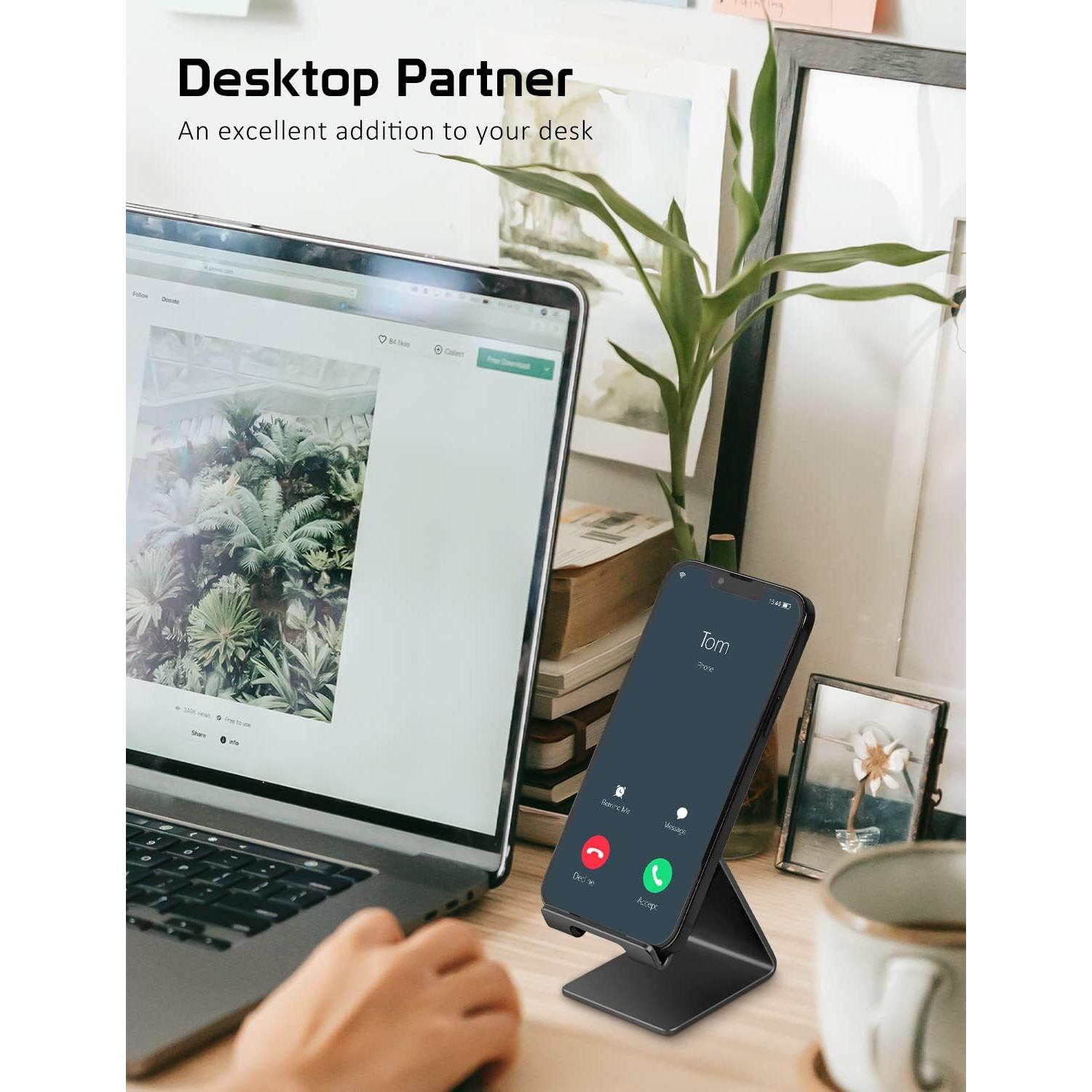 Soporte de Aluminio para Teléfono ToBeoneer Negro Ajustable