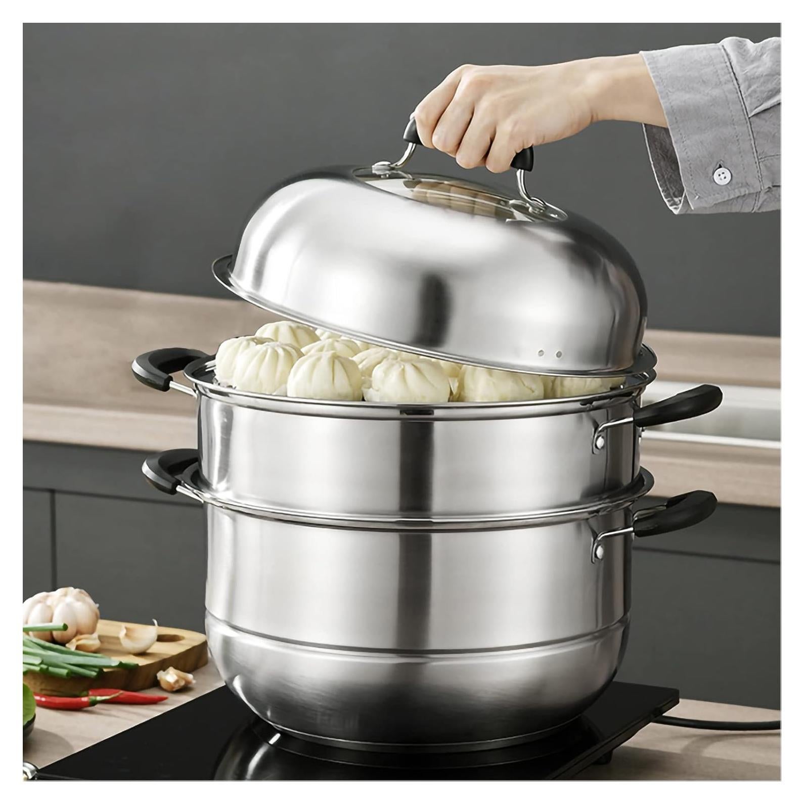 Olla Vapor MANO 28 cm Acero Inoxidable Doble Capa Multifuncional