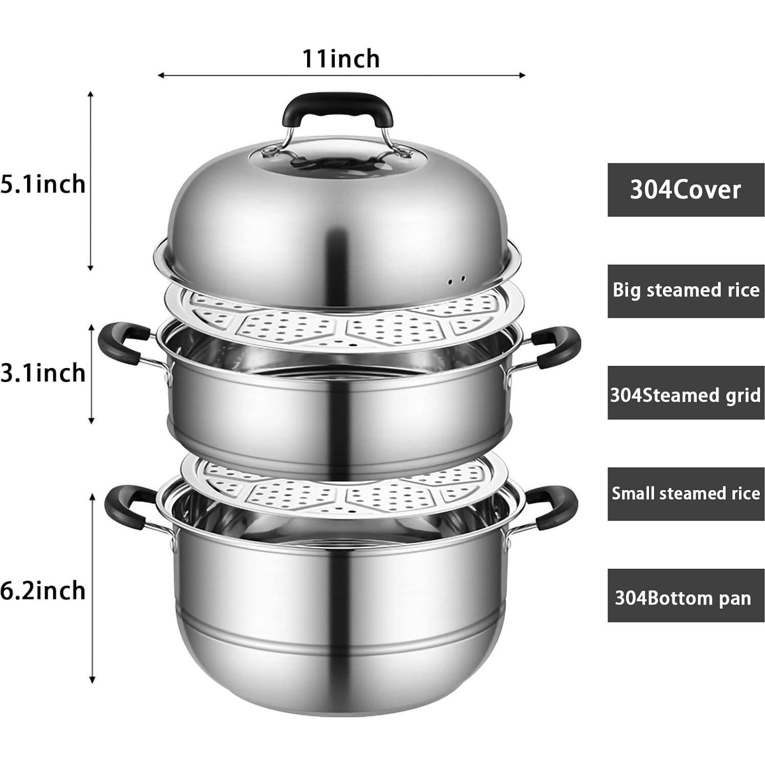 Olla Vapor MANO 28 cm Acero Inoxidable Doble Capa Multifuncional