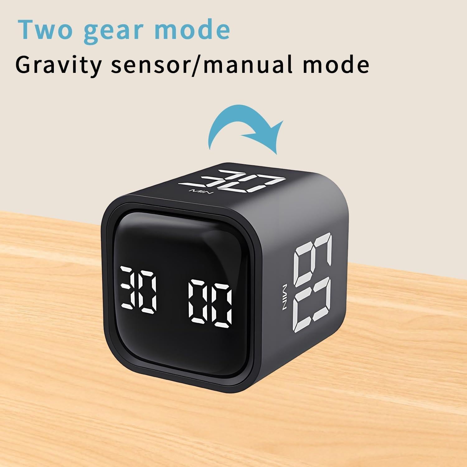 Temporizador Pomodoro QUMOX Negro con Alertas y Cuentas Regresivas