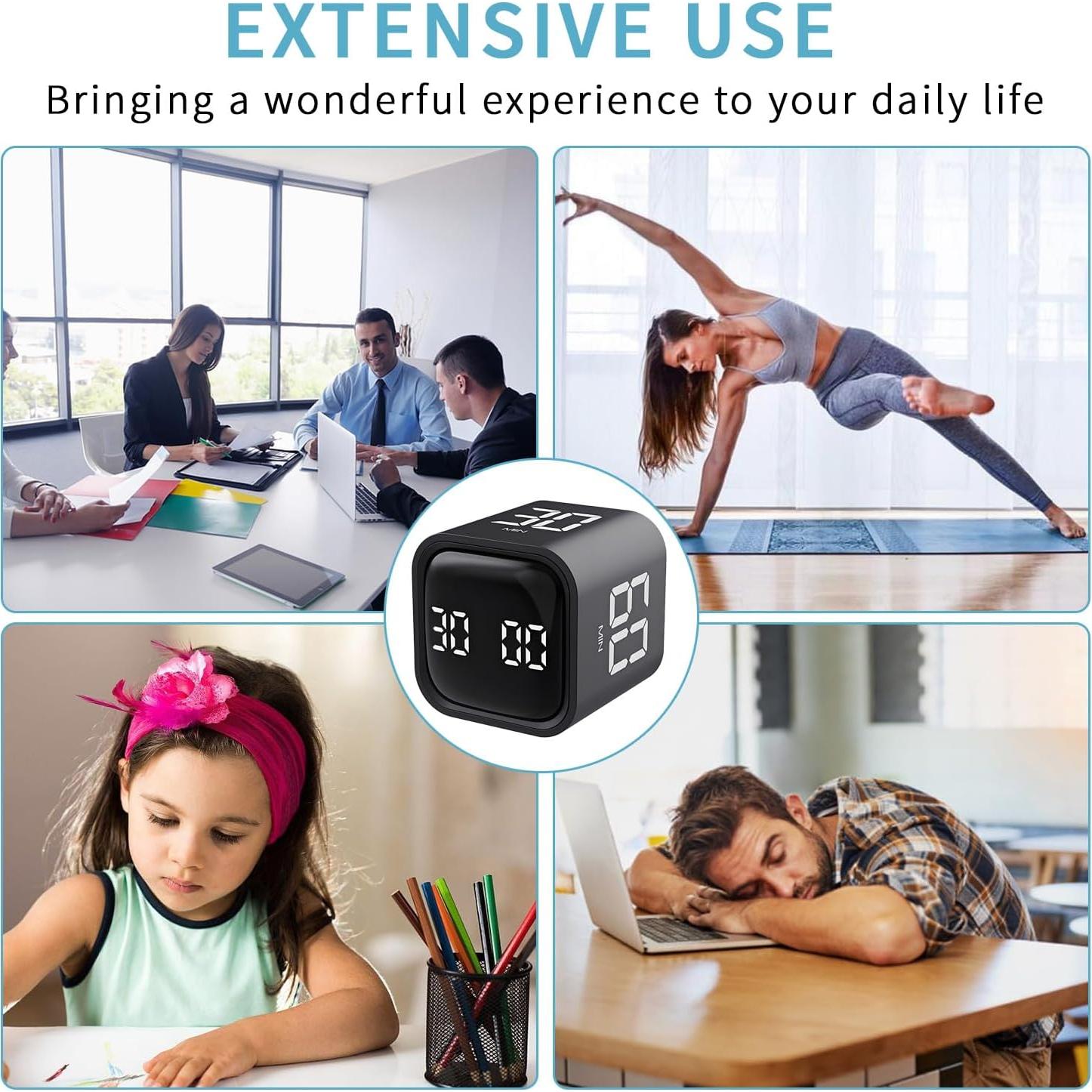 Temporizador Pomodoro QUMOX Negro con Alertas y Cuentas Regresivas