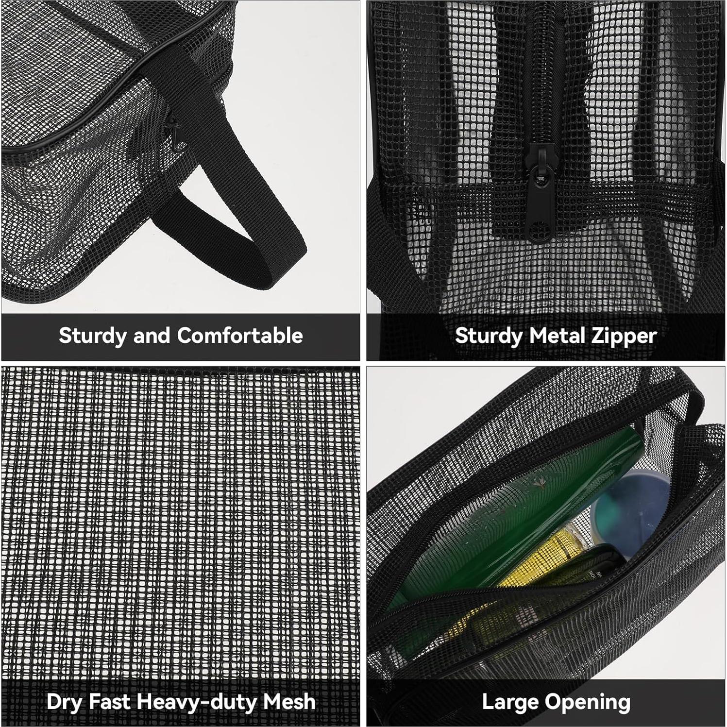 Bolsa de Ducha de Malla Cobee Negra 25x16cm Secado Rápido