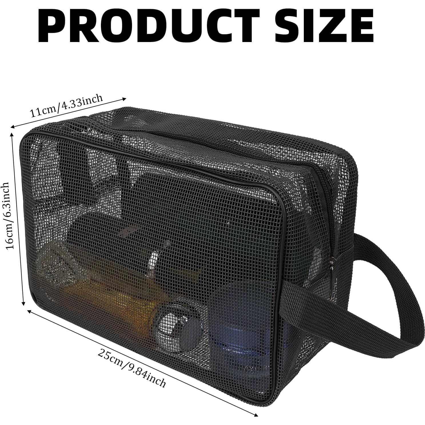 Bolsa de Ducha de Malla Cobee Negra 25x16cm Secado Rápido