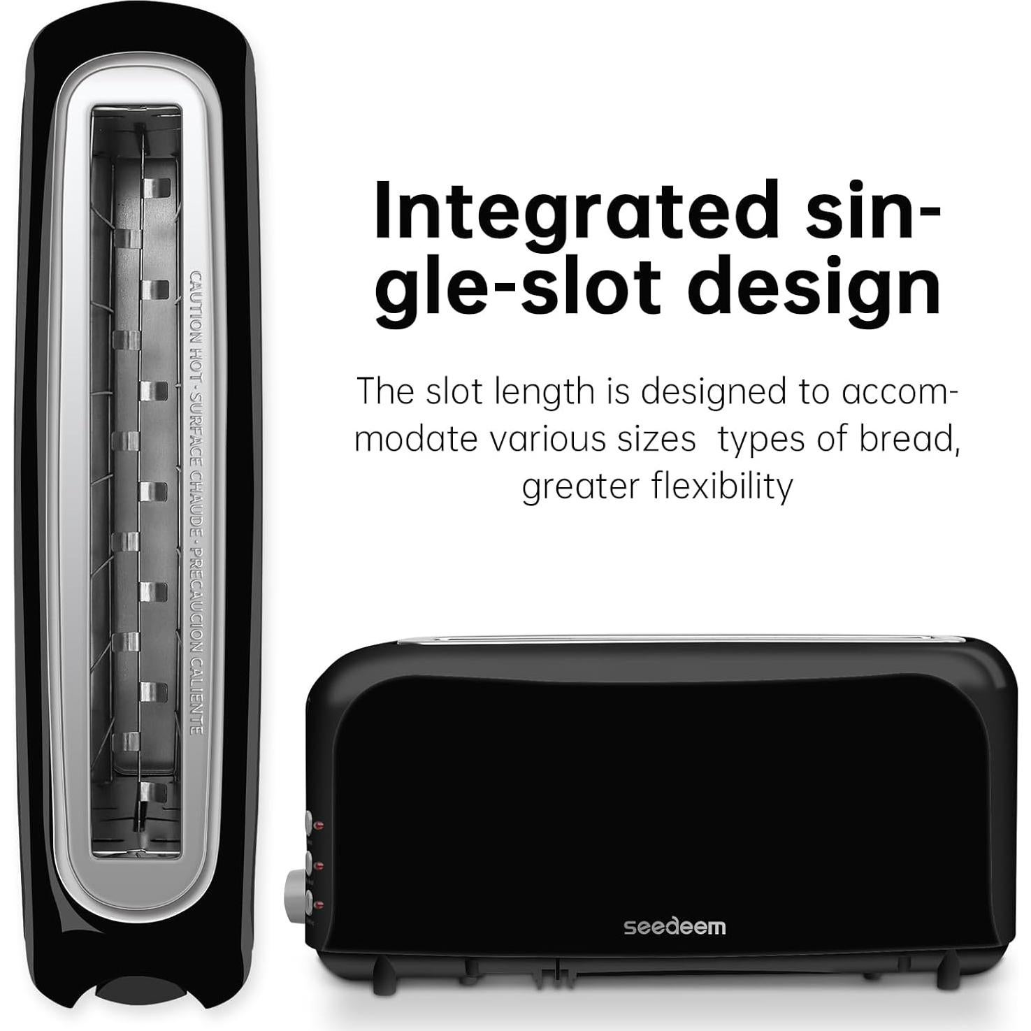 Tostadora SEEDEEM Slim 2 Rebanadas 750W Negro 6 Niveles