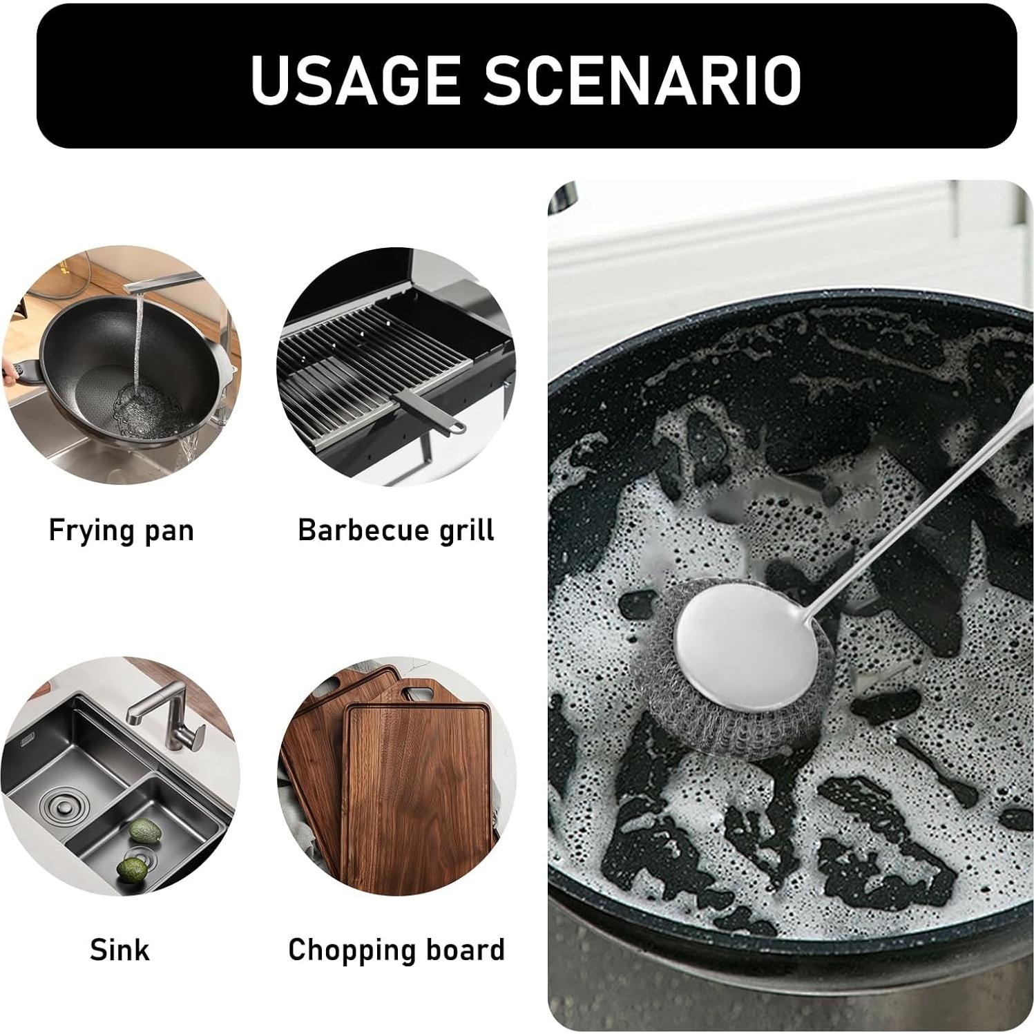 Esponja de Alambre de Acero Inoxidable con Mango - 7 Piezas