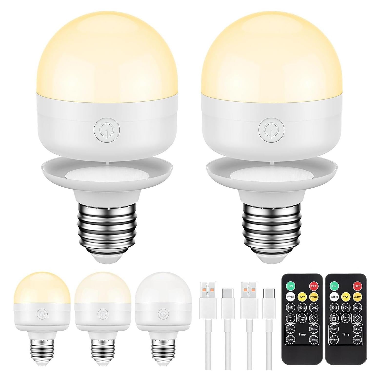 Bombillas Recargables E26 SCOPOW 5W 3 Colores Control Remoto