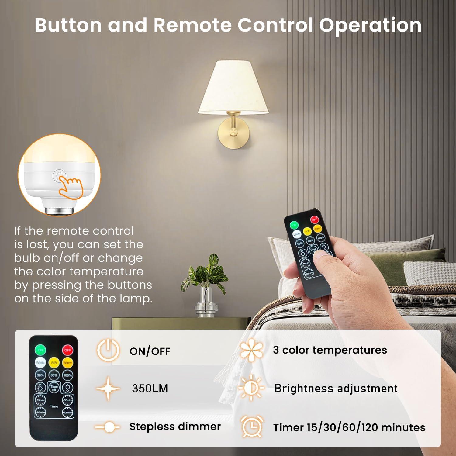 Bombillas Recargables E26 SCOPOW 5W 3 Colores Control Remoto