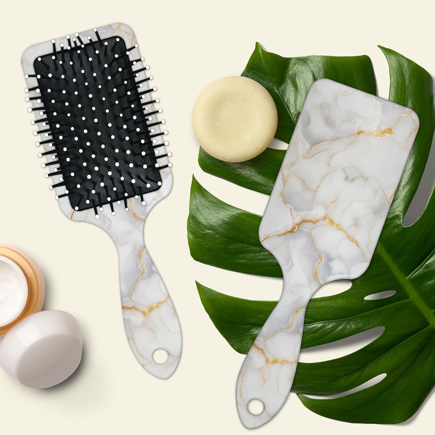 Cepillo Desenredante Ergonómico ADTASU Marmoleado 19.1x8.1cm