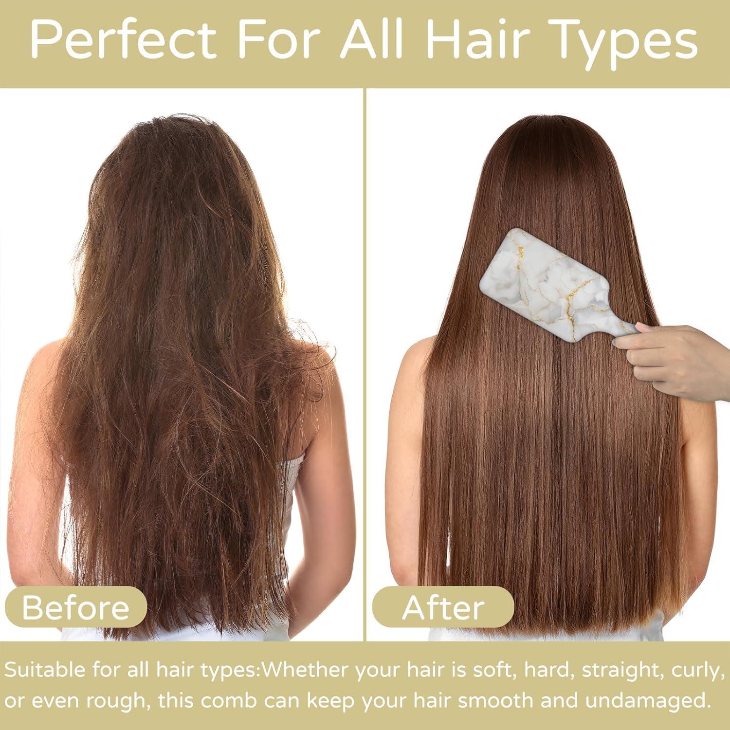 Cepillo Desenredante Ergonómico ADTASU Marmoleado 19.1x8.1cm