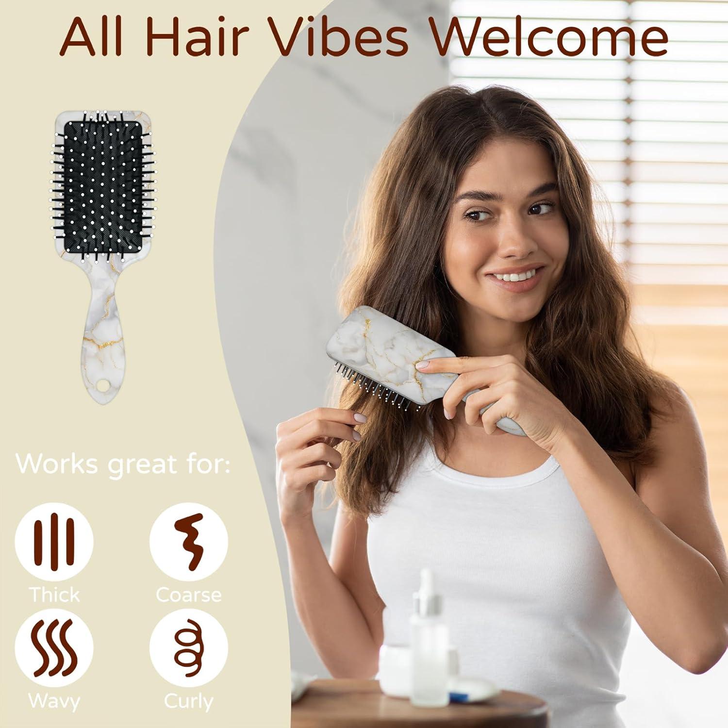 Cepillo Desenredante Ergonómico ADTASU Marmoleado 19.1x8.1cm