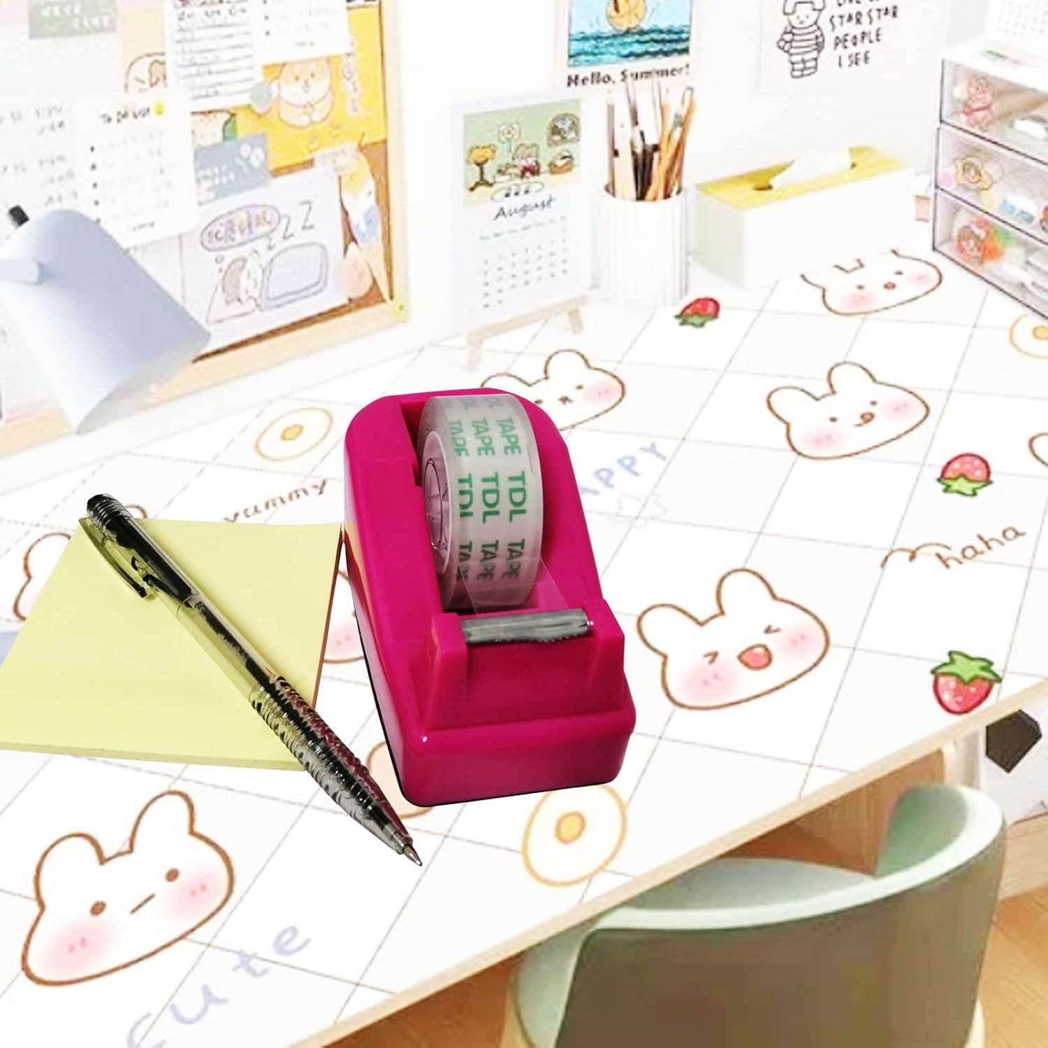 Dispensador de Cinta de Escritorio QILIMA Rosa Antideslizante