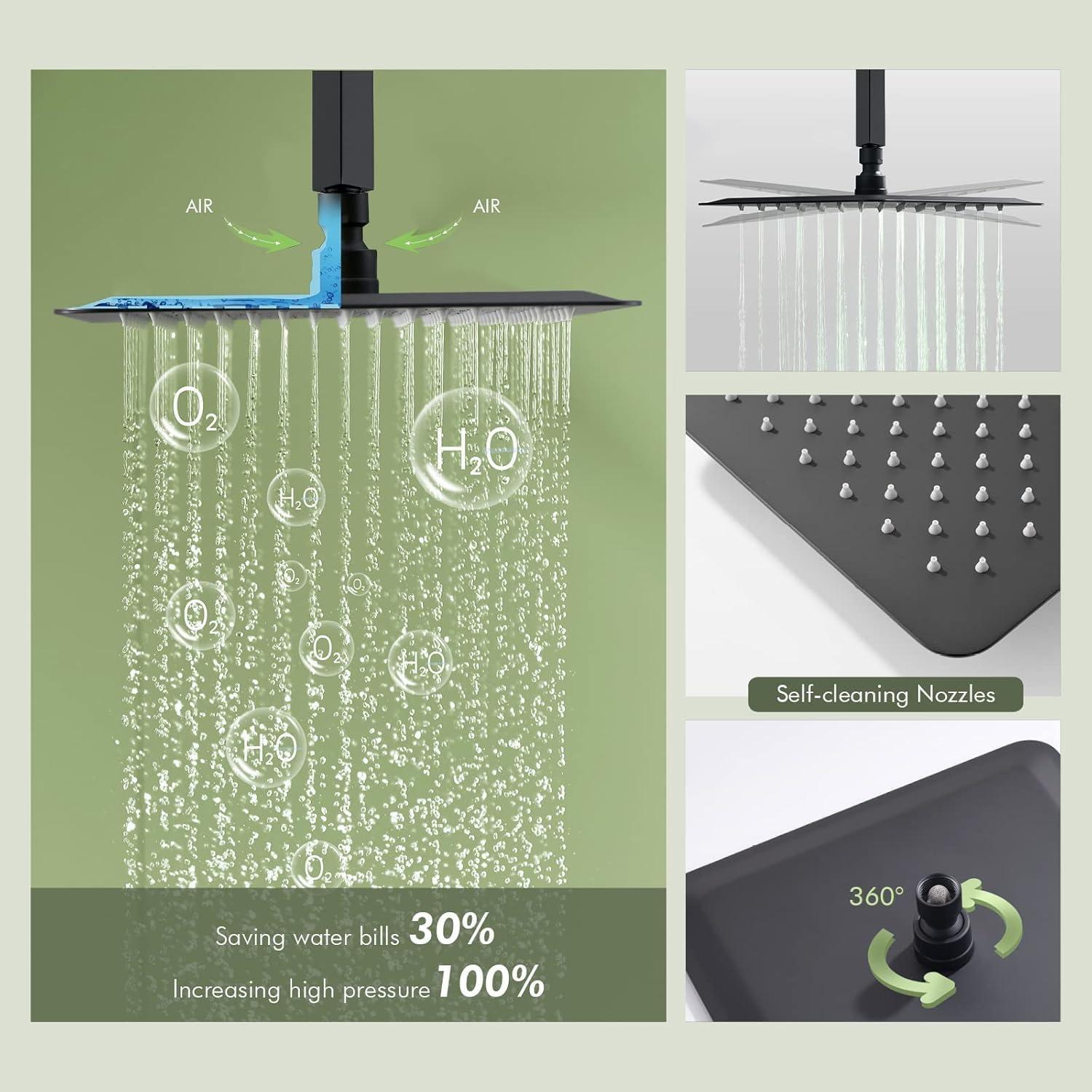 Sistema de Ducha Bostingner Todo Metal 10" con Jets Corporales