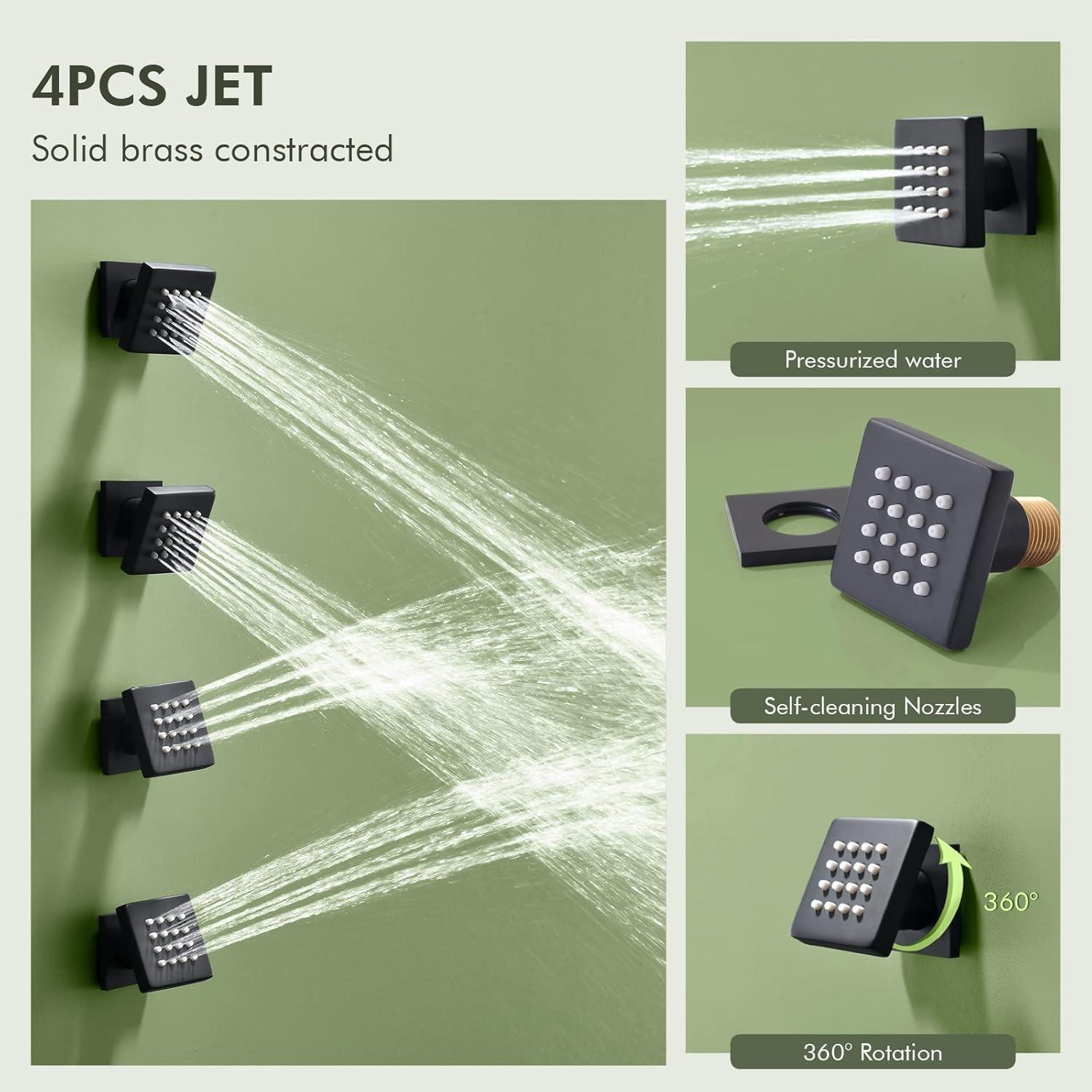 Sistema de Ducha Bostingner Todo Metal 10" con Jets Corporales