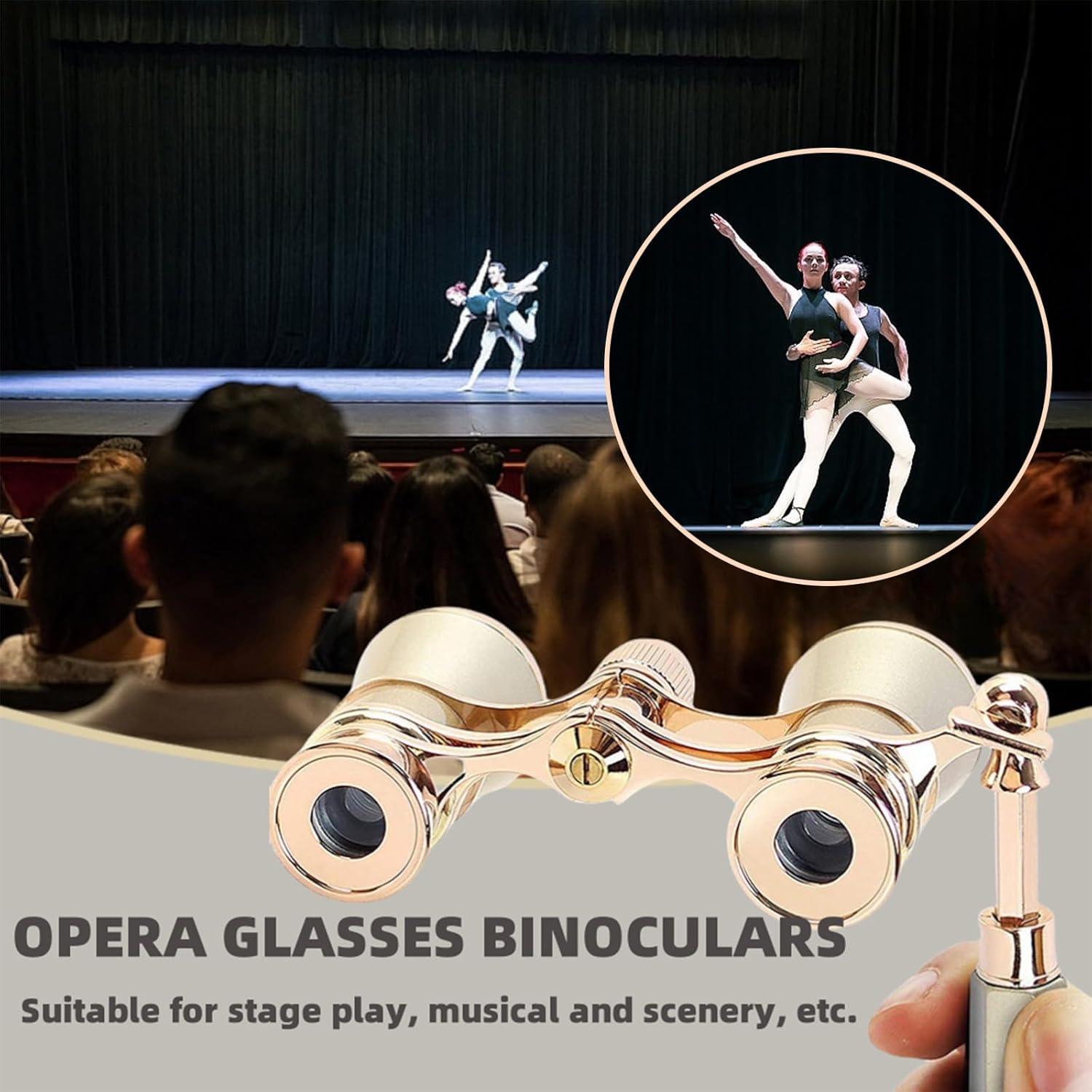 Binoculares de Ópera H2ONDBQF 3X25 Vintage Ajustables 170g