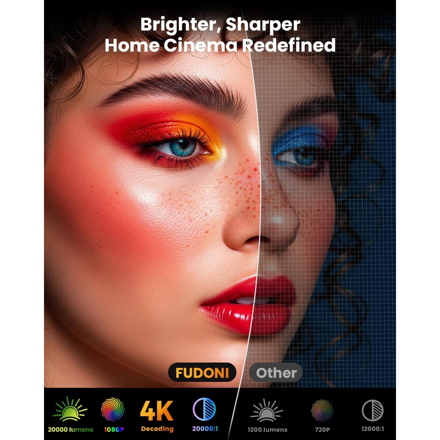 Proyector Inteligente FUDONI 4K Licenciado por Netflix WiFi 6