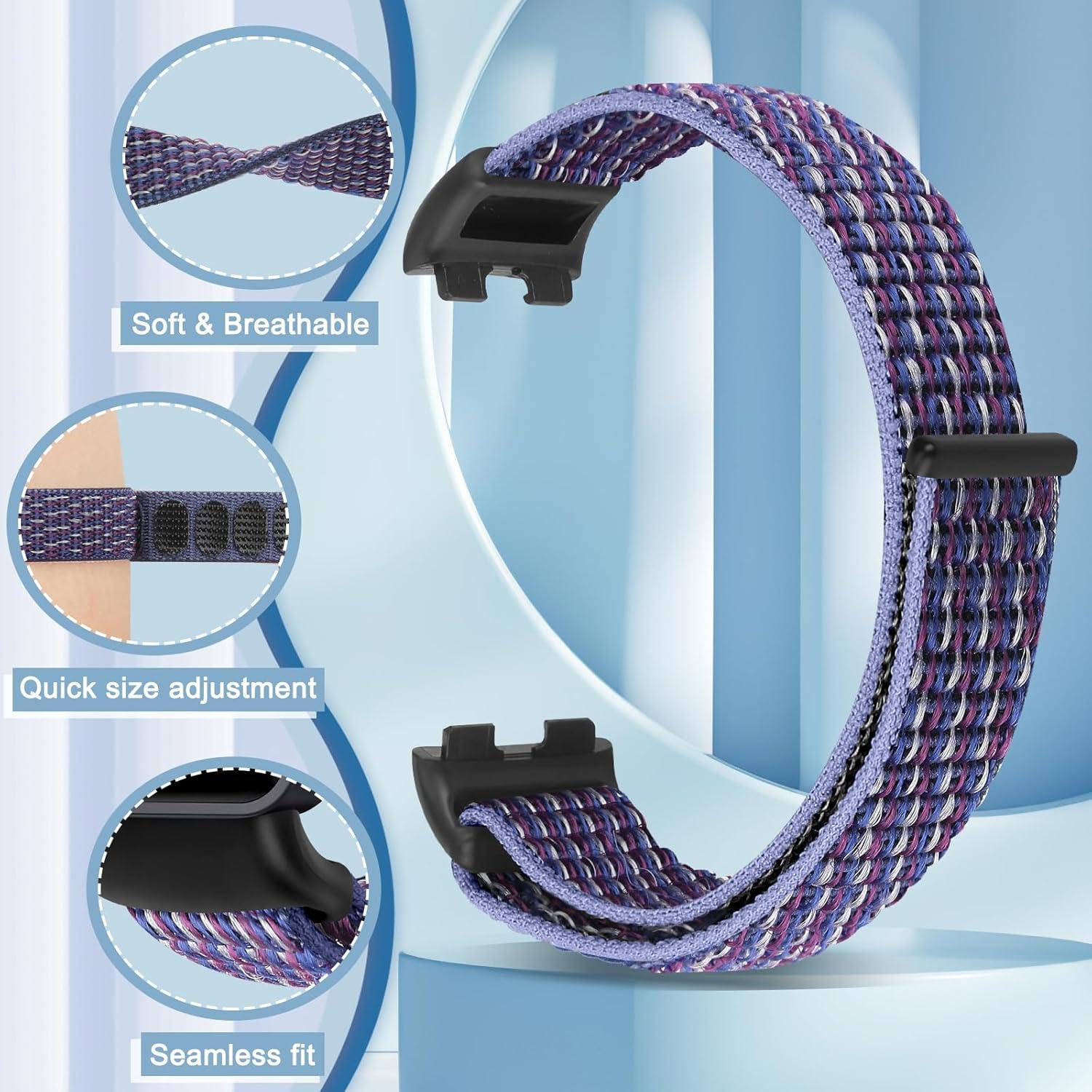 Correas de Reloj de Nailon WNIPH para Huawei Band 10/9/8 - 2 Pcs Ajustables