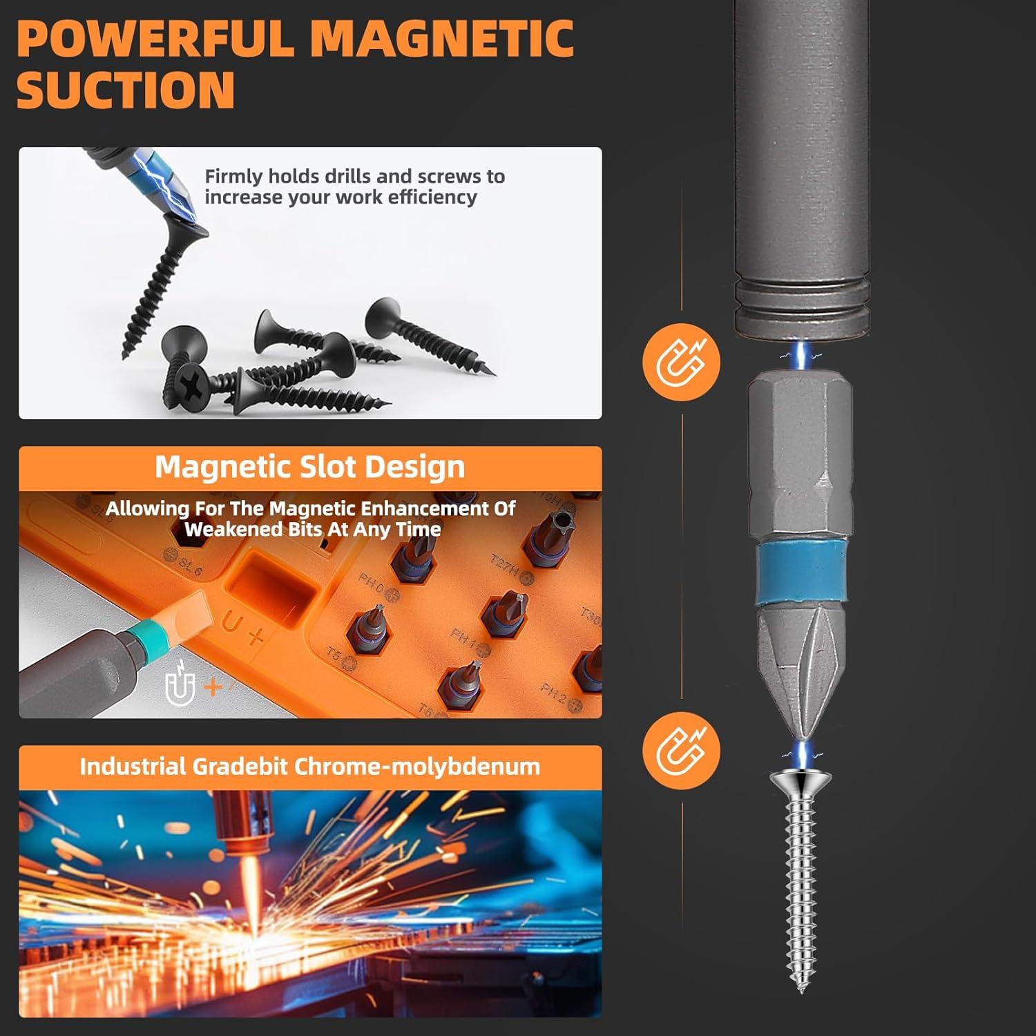 Juego de Destornilladores Magnéticos 42 en 1 USUAUU Naranja