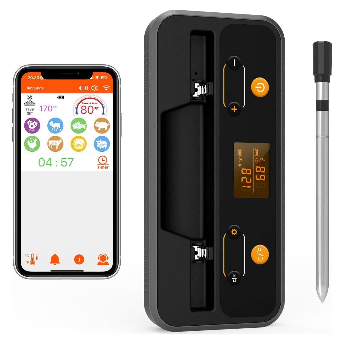 Termómetro de Carne Inalámbrico Thermomeat T-002 Bluetooth