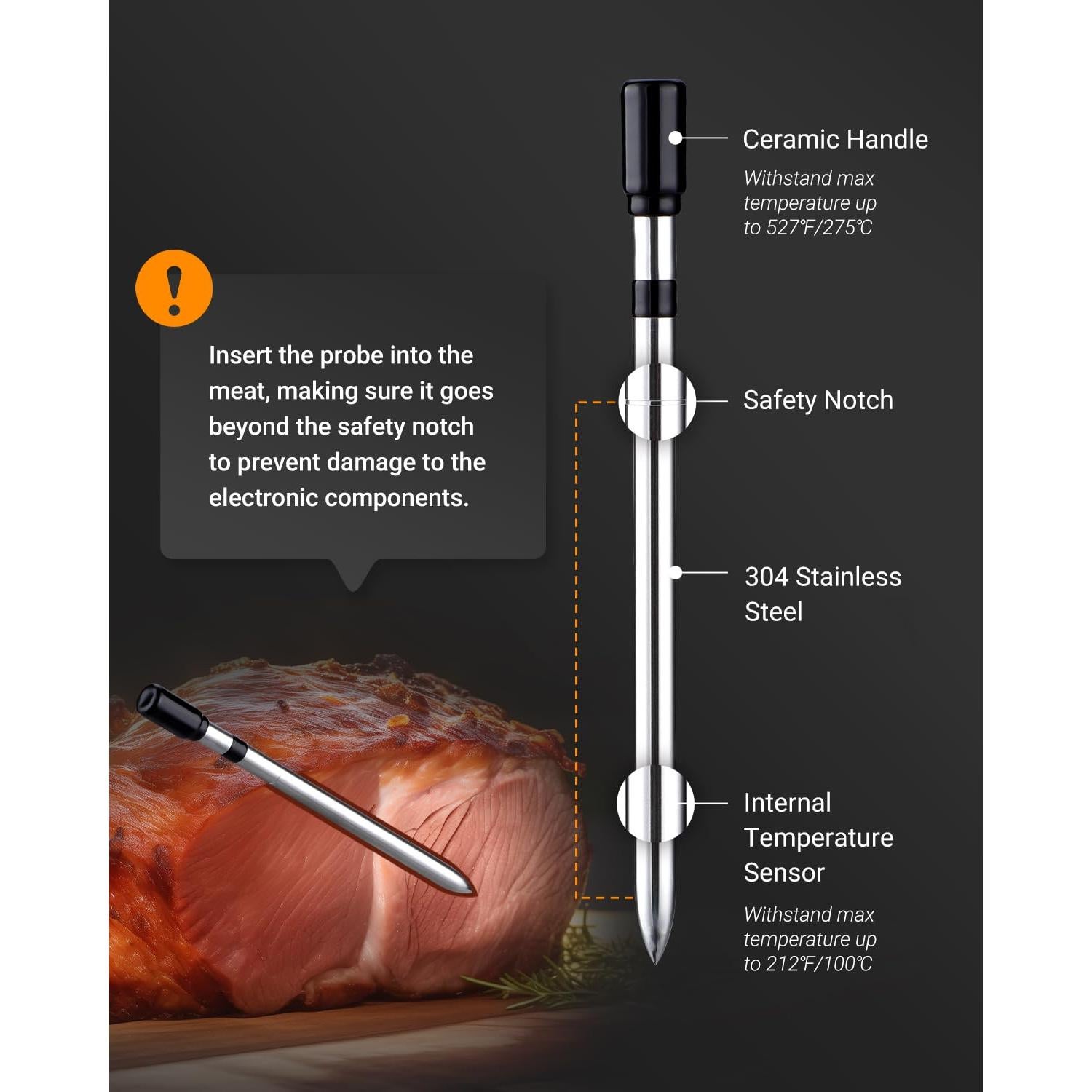 Termómetro de Carne Inalámbrico Thermomeat T-002 Bluetooth