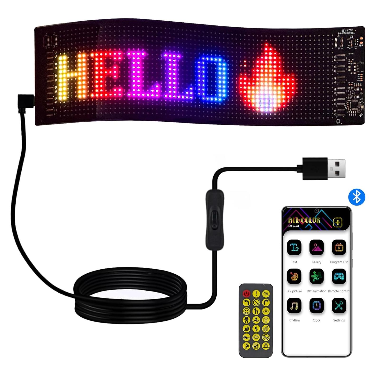 Cartel LED Publicitario Desplazable Plikapli 35.56x10.16cm USB